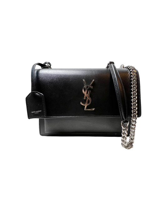 SAINT LAURENT Calfskin Medium Monogram Sunset Black