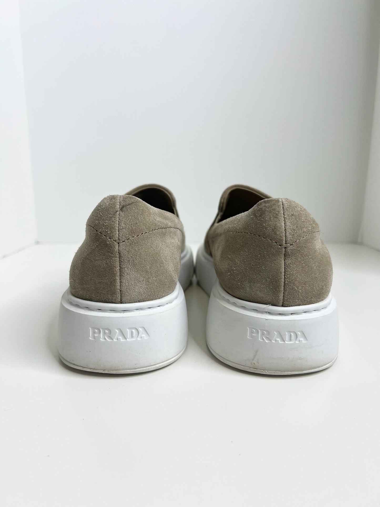 Prada Suede Slip-On Sneakers, Size 38