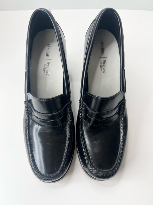 Re/Done + Weejuns Heeled Leather Loafers, Size 8.5