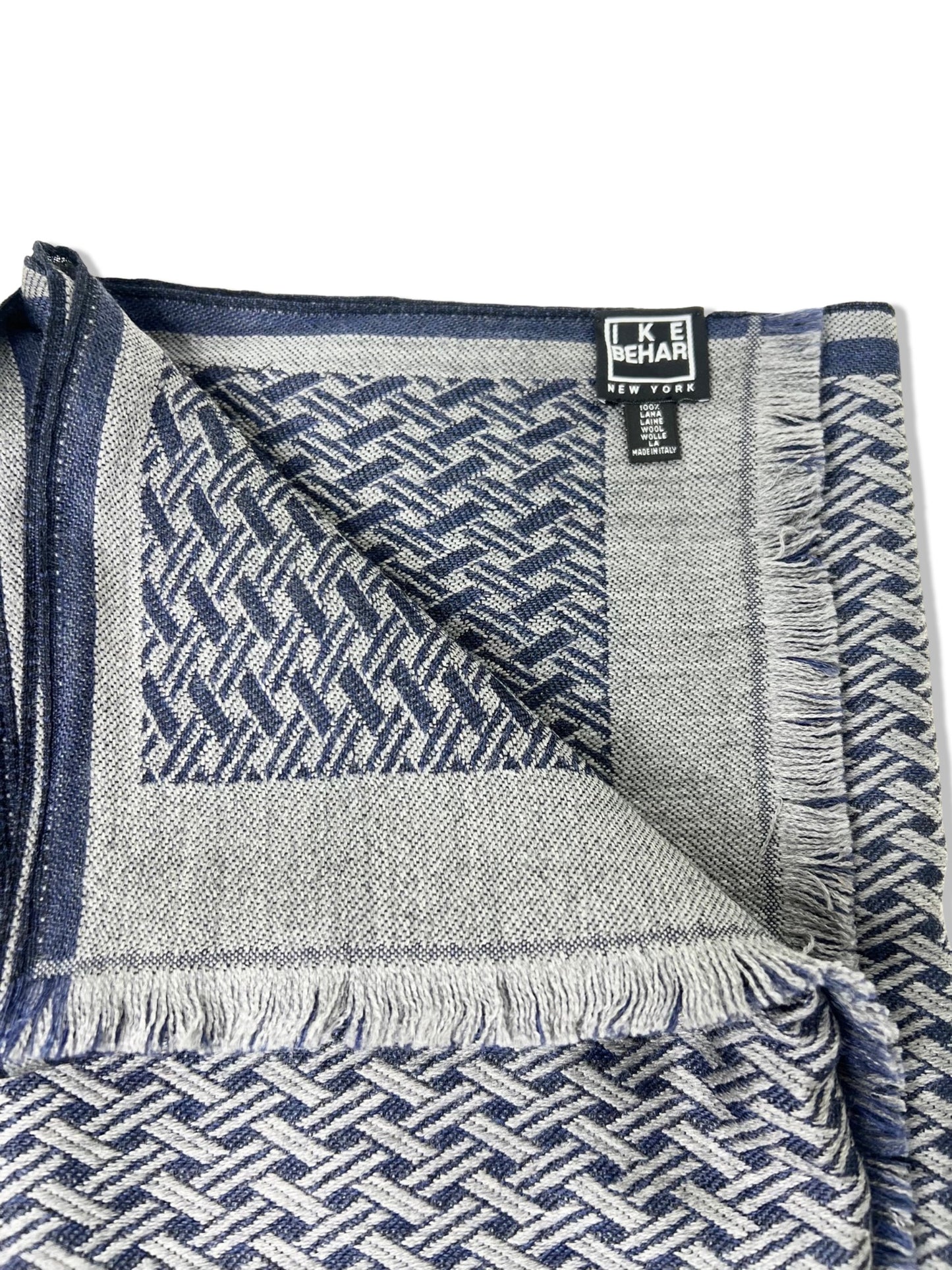 Ike Behar Blue and Gray Scarf