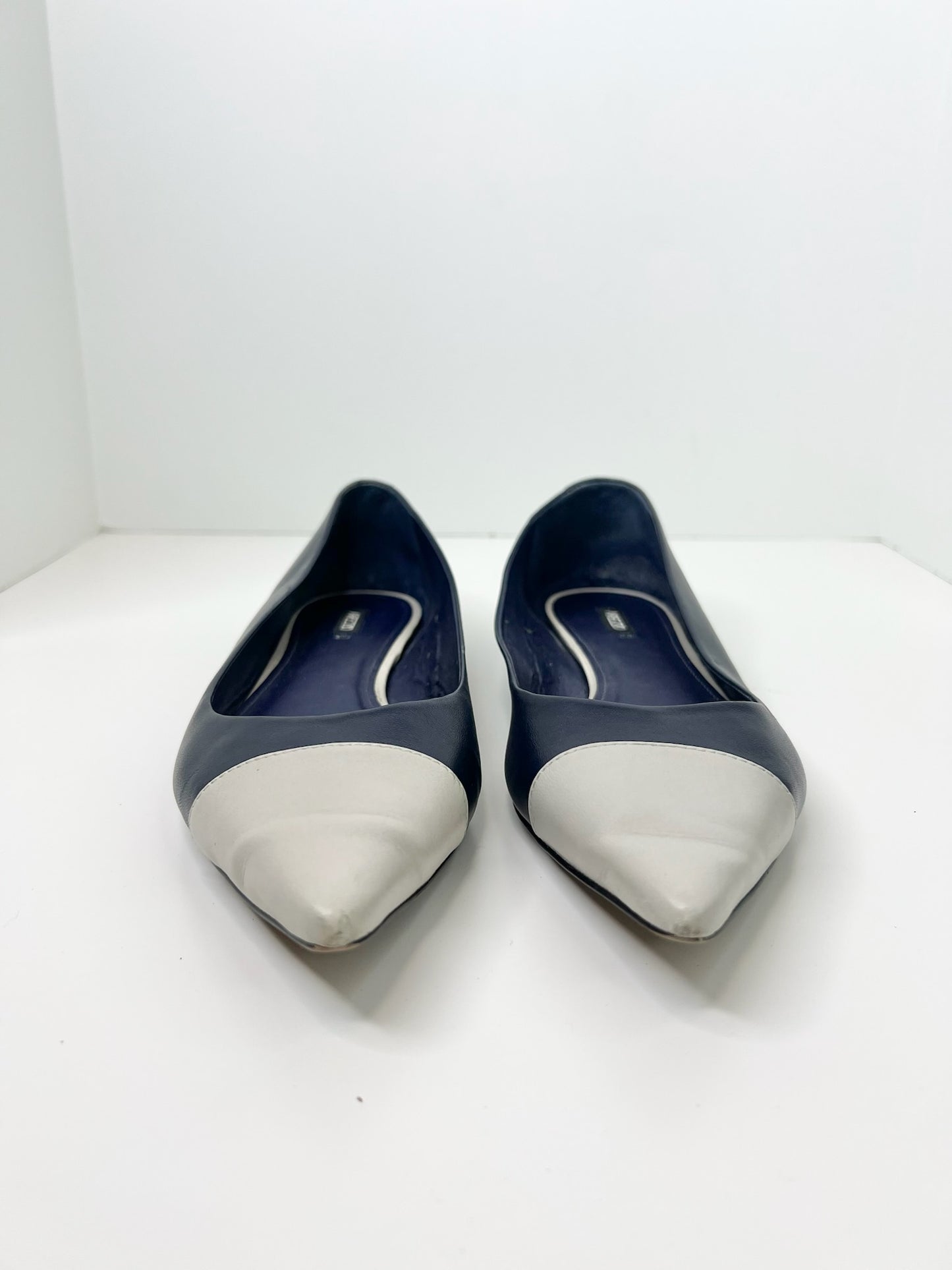 Arezzo Color-Block Ballet Flats, Size 40