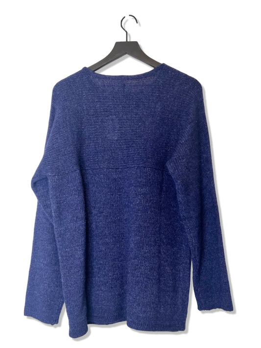Calvin Klein Wool Knit Navy Sweater, Size Medium