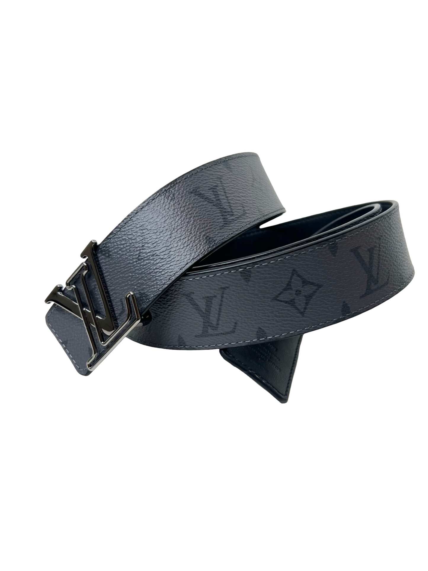 LV Initiales 40mm Reversible Belt Black & Gray, Size 110