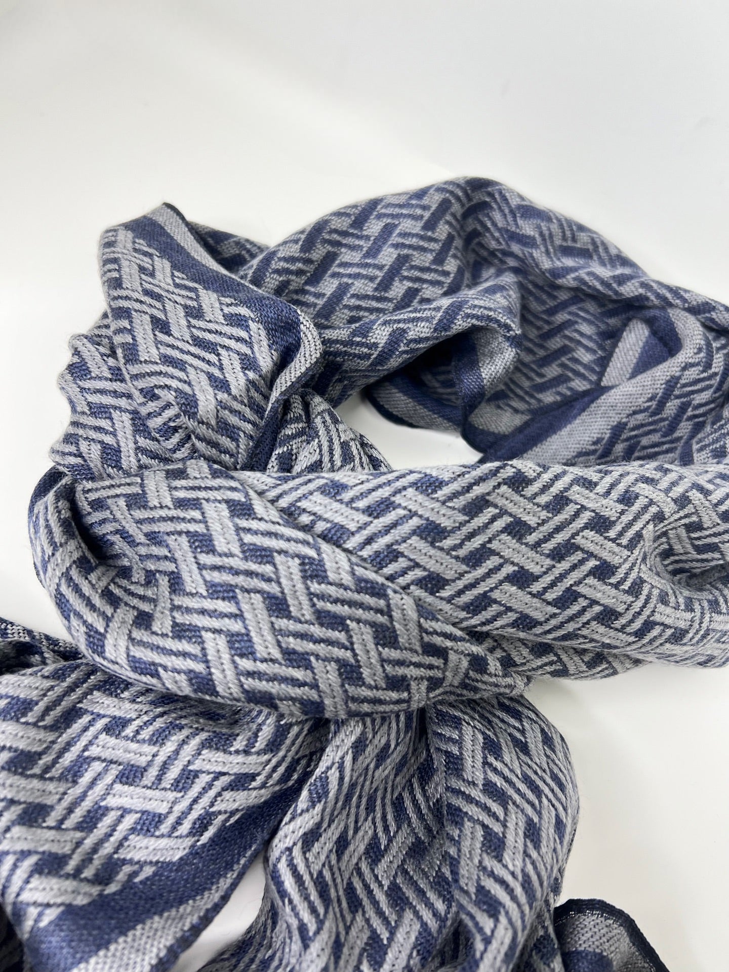 Ike Behar Blue and Gray Scarf