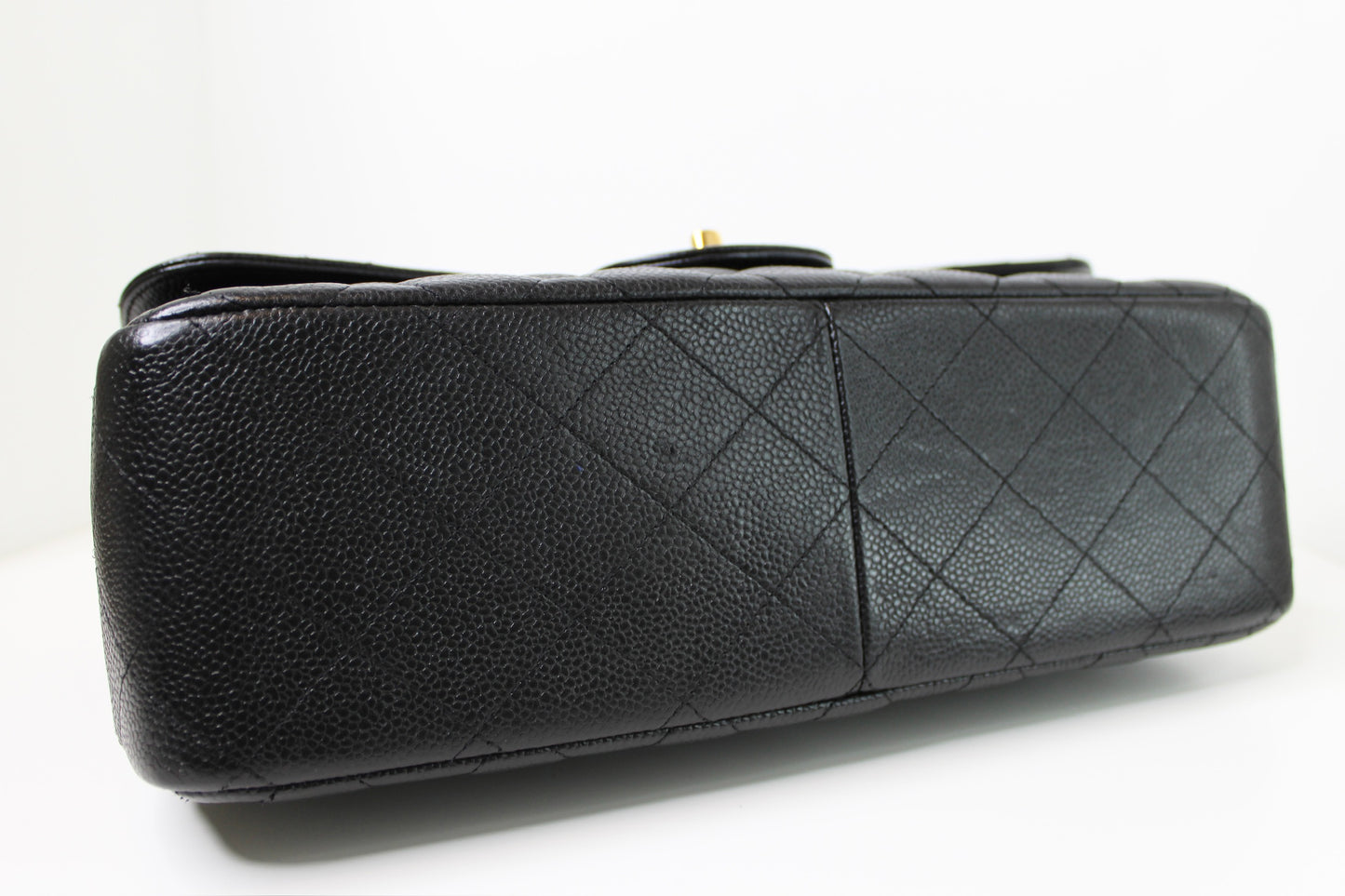 Chanel Black Caviar Quilted Jumbo Double Flap
