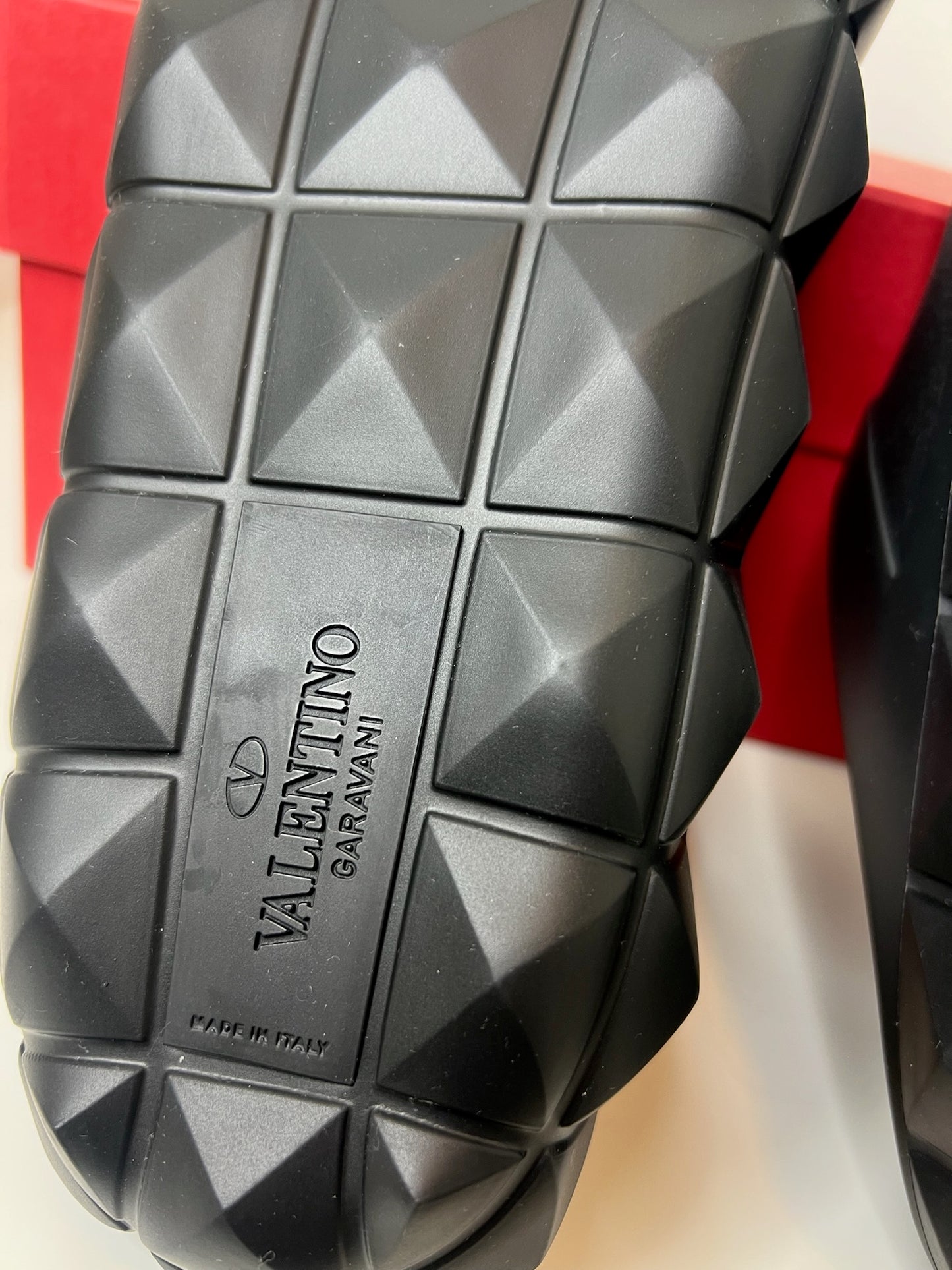 NWT! Valentino Men's Black Roman Stud Turtle Rubber Clog, Size 43