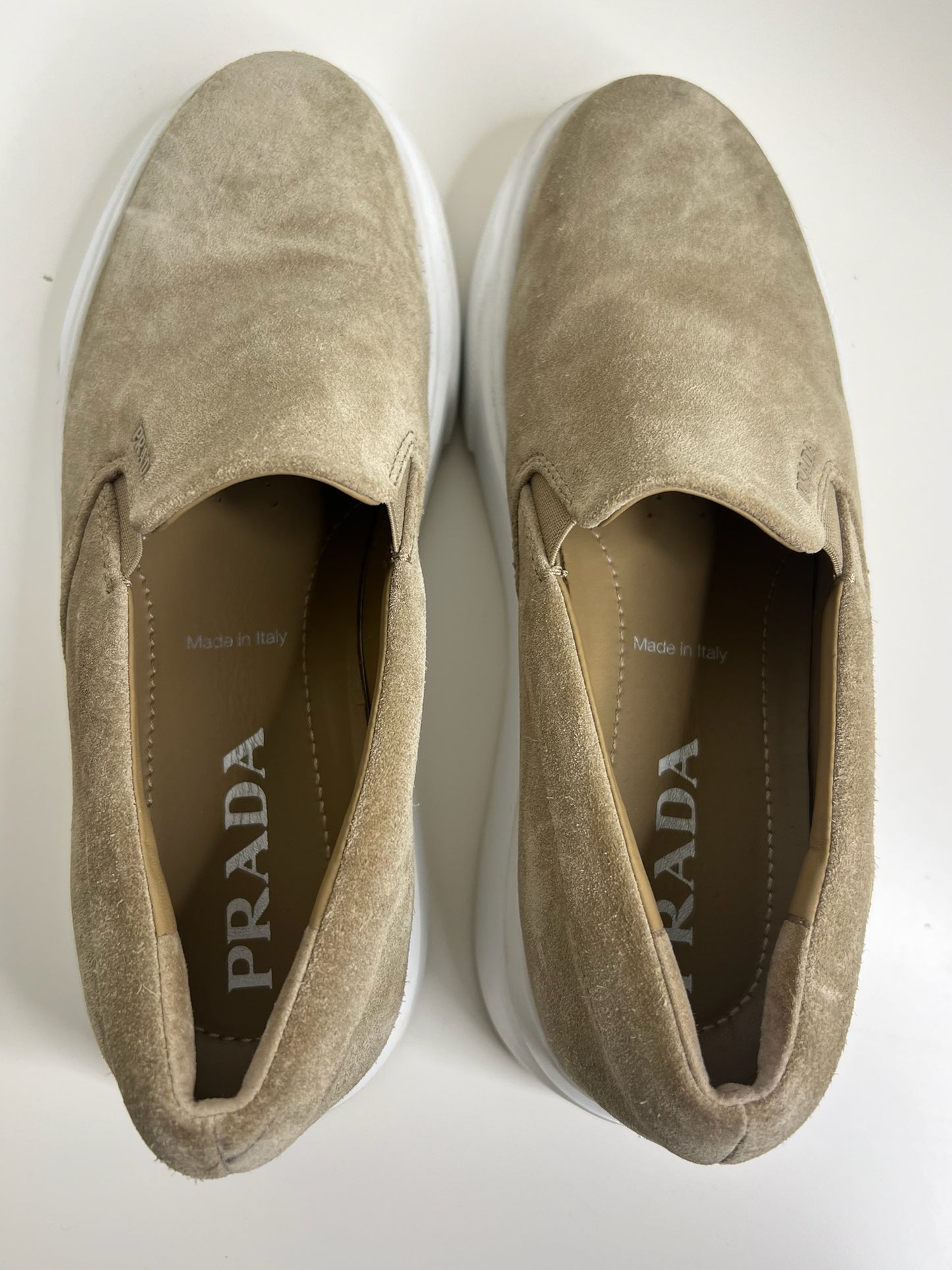 Prada Suede Slip-On Sneakers, Size 38