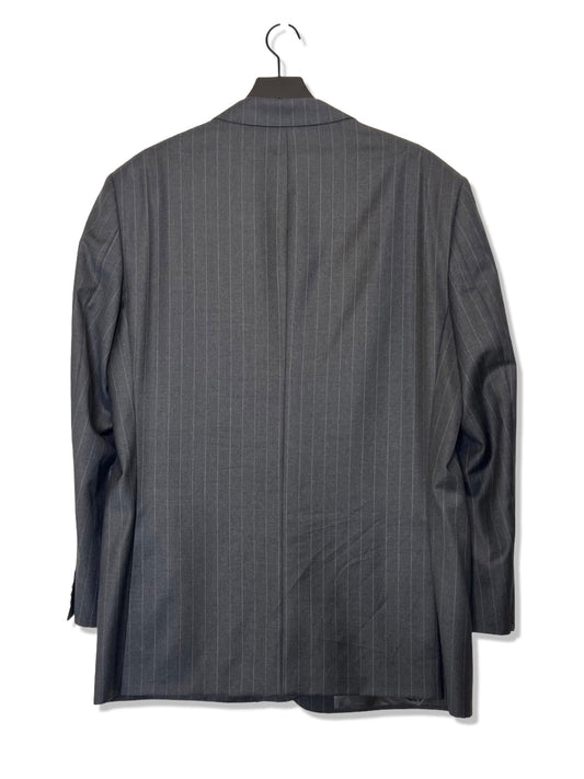 Gianni Manzoni Super 140s Italian Gray Wool Stripe 2-Piece Suit (Jacket and Pants), Size 42