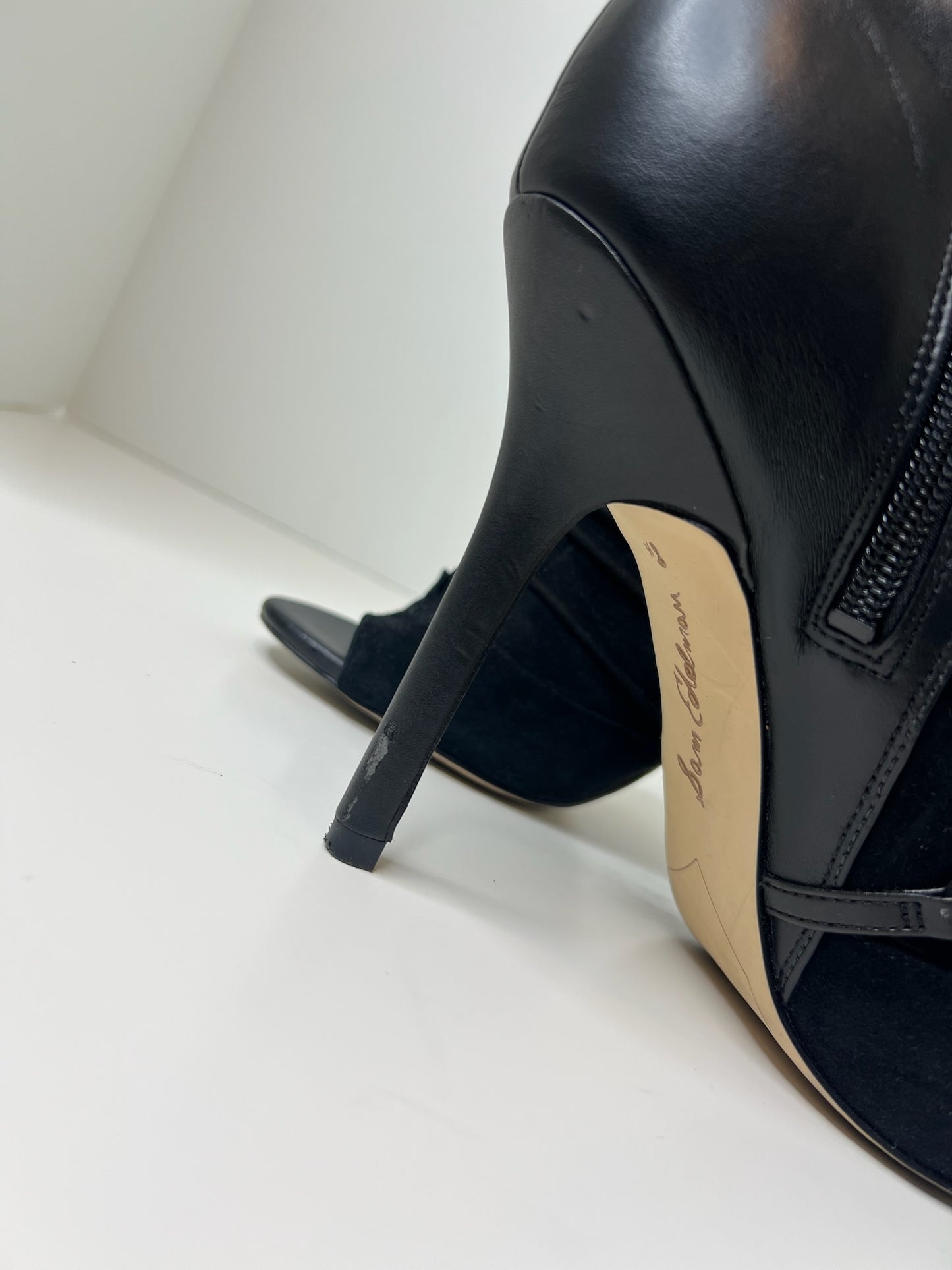 Sam Edelman Black Peep-Toe Booties, Size 8.5