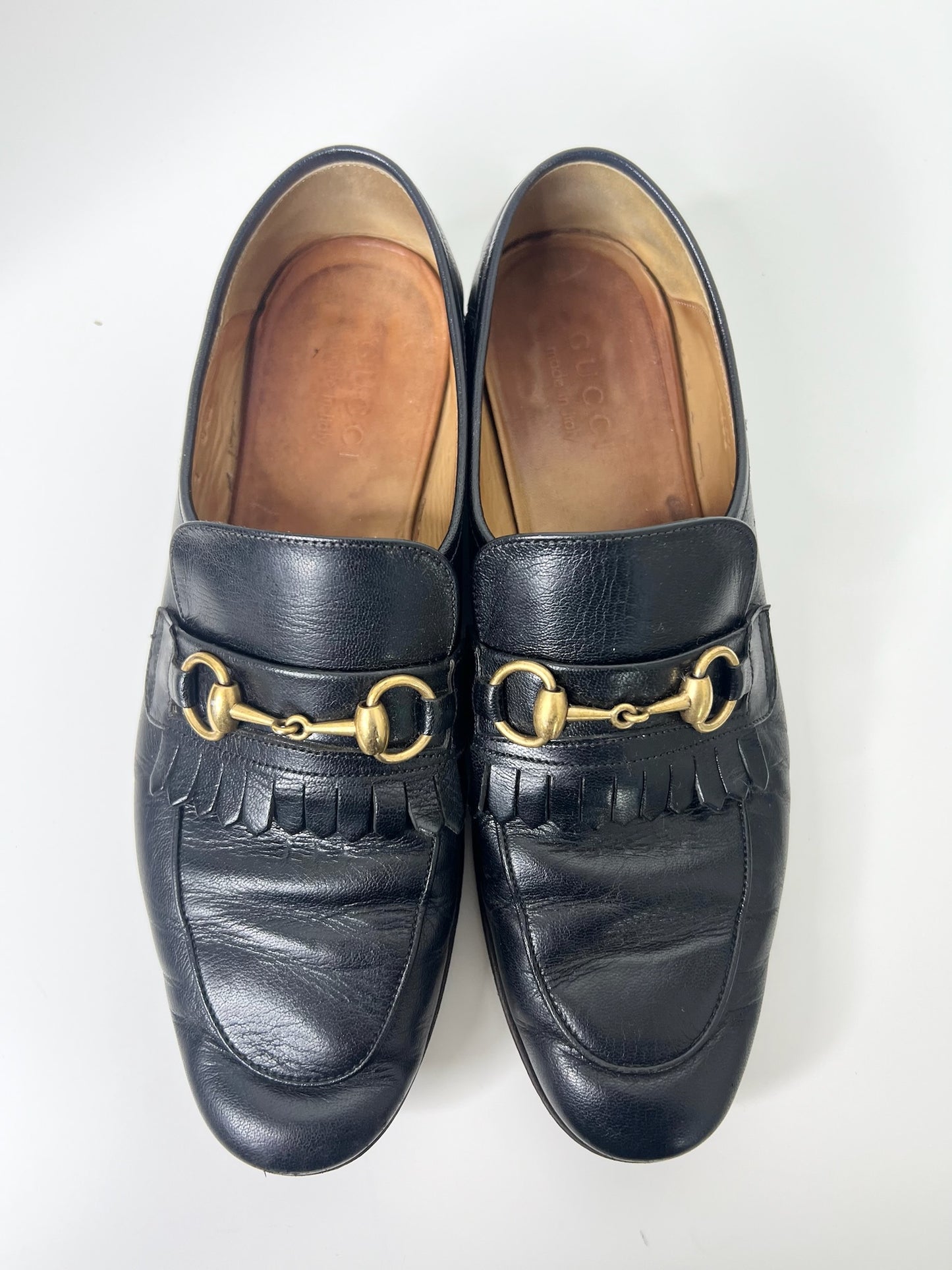 Gucci Horsebit Accent Black Dress Loafers, Size 7