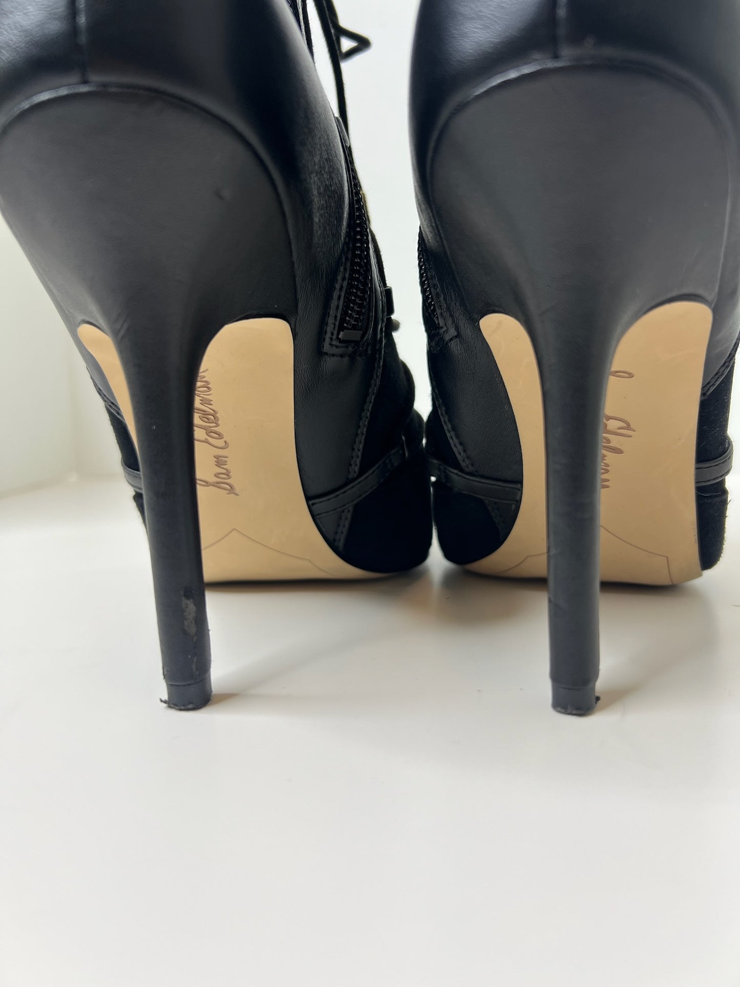 Sam Edelman Black Peep-Toe Booties, Size 8.5