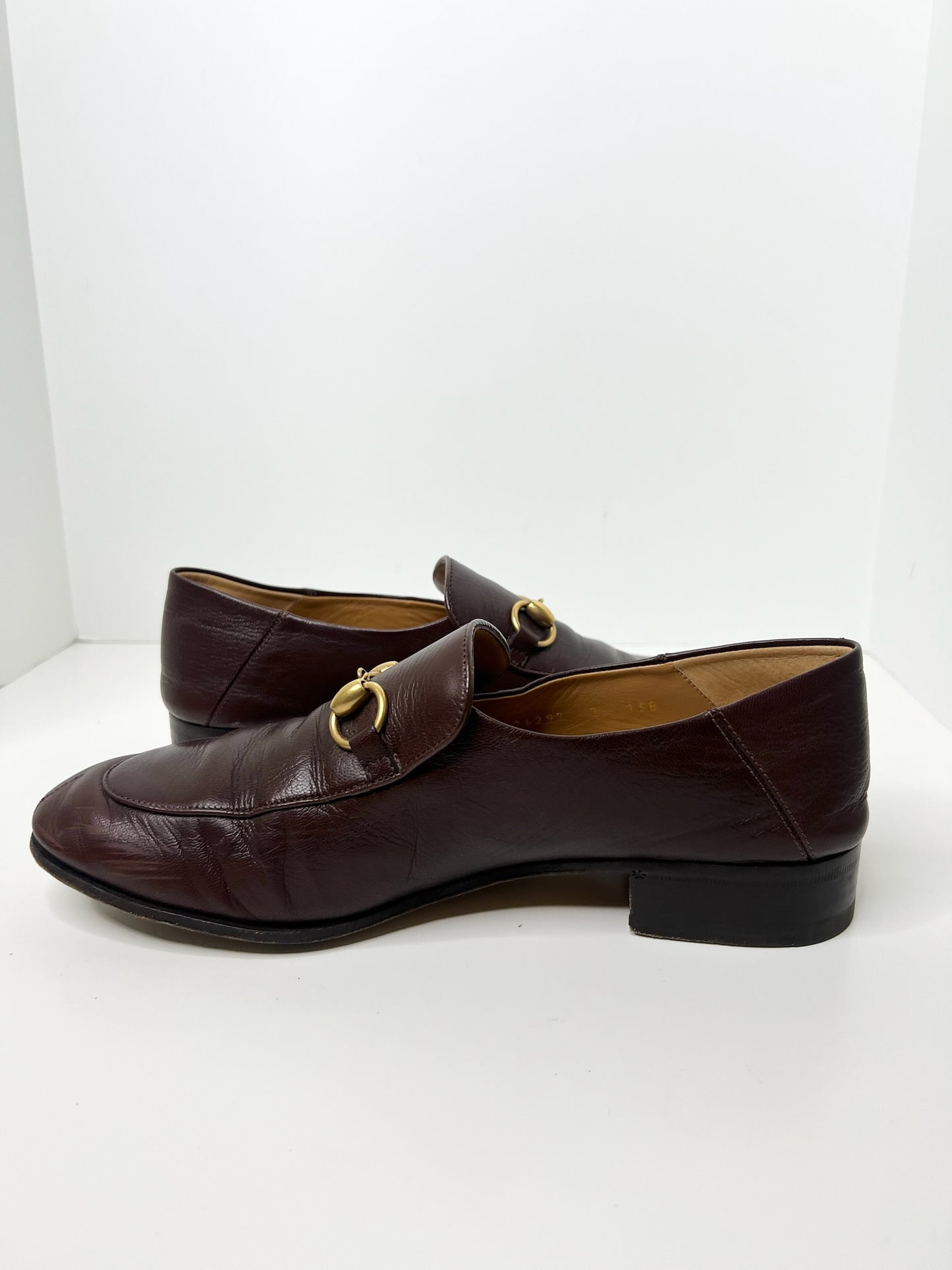 Gucci Brown Goatskin Men's Horsebit Loafers, Size 7