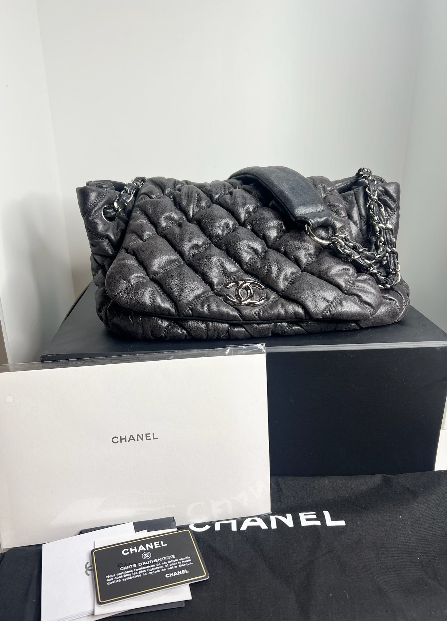 Chanel Bubble Quilt Accordion Flap Bag