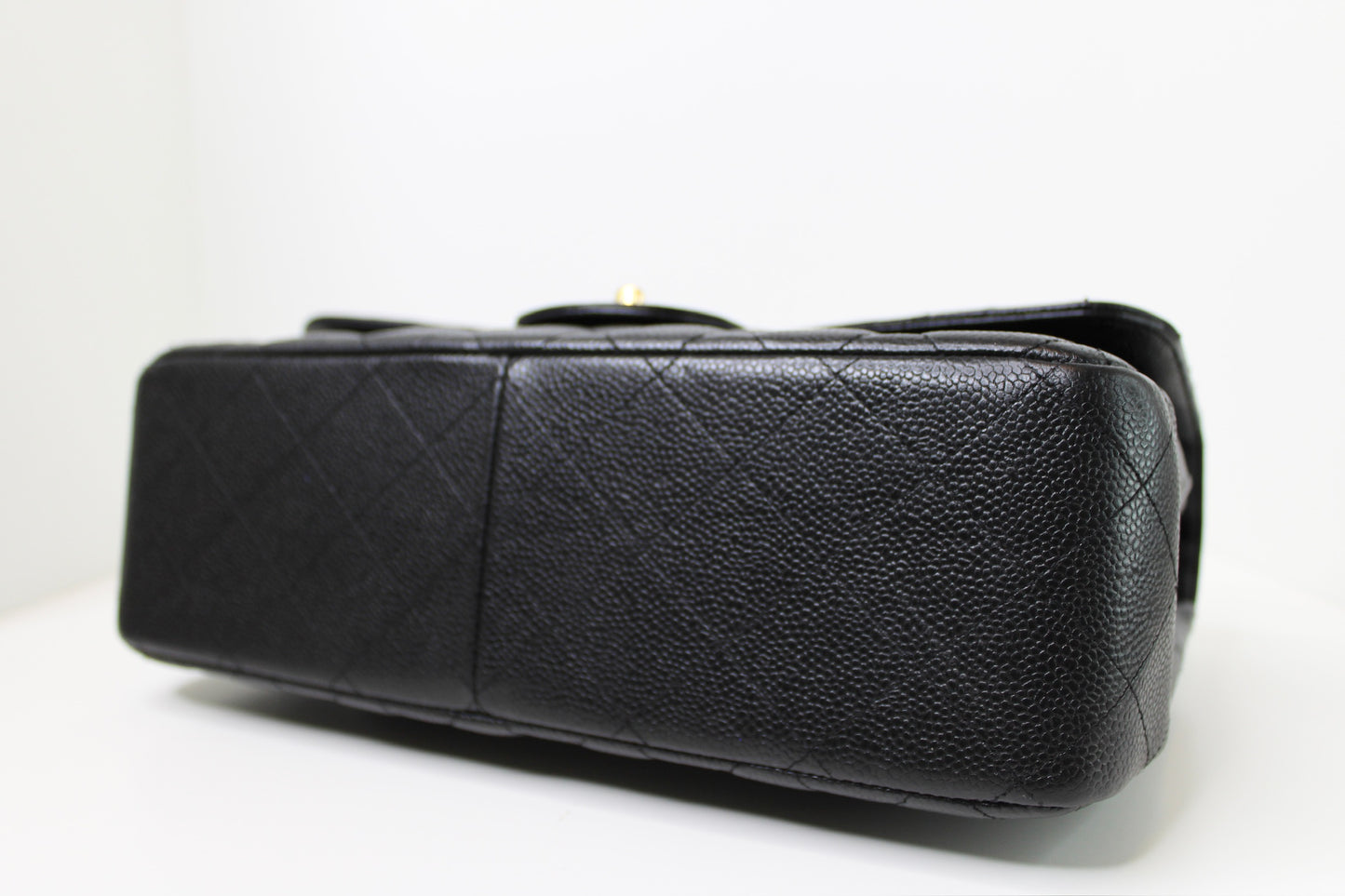Chanel Black Caviar Quilted Jumbo Double Flap