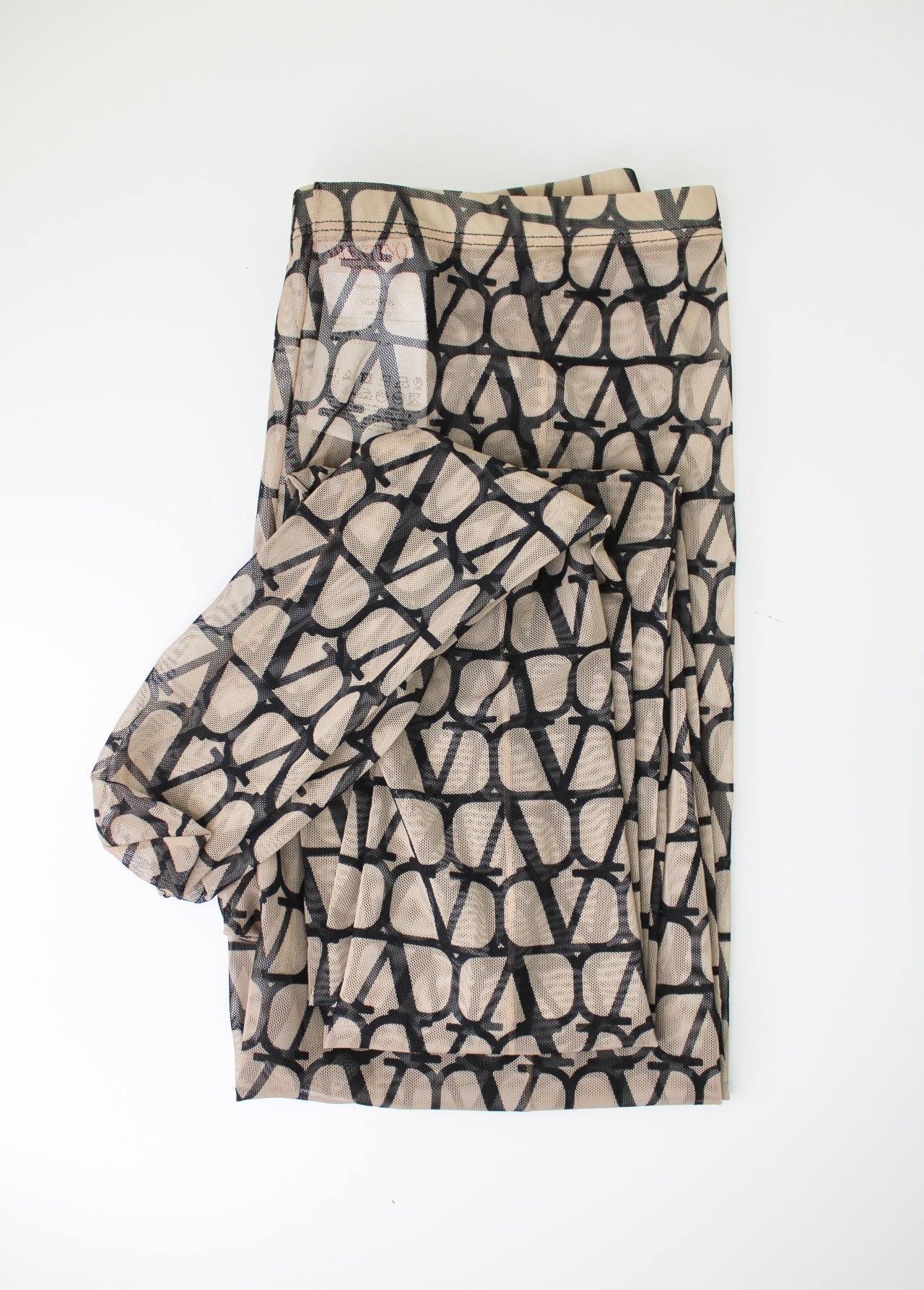 Valentino Garavani Toile Iconographe Tulle Tights, Size S/M