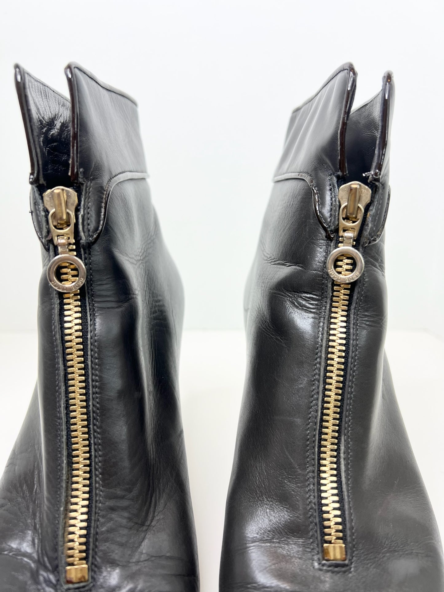 Hugo Boss Women's Brown Leather Boots, Size 39