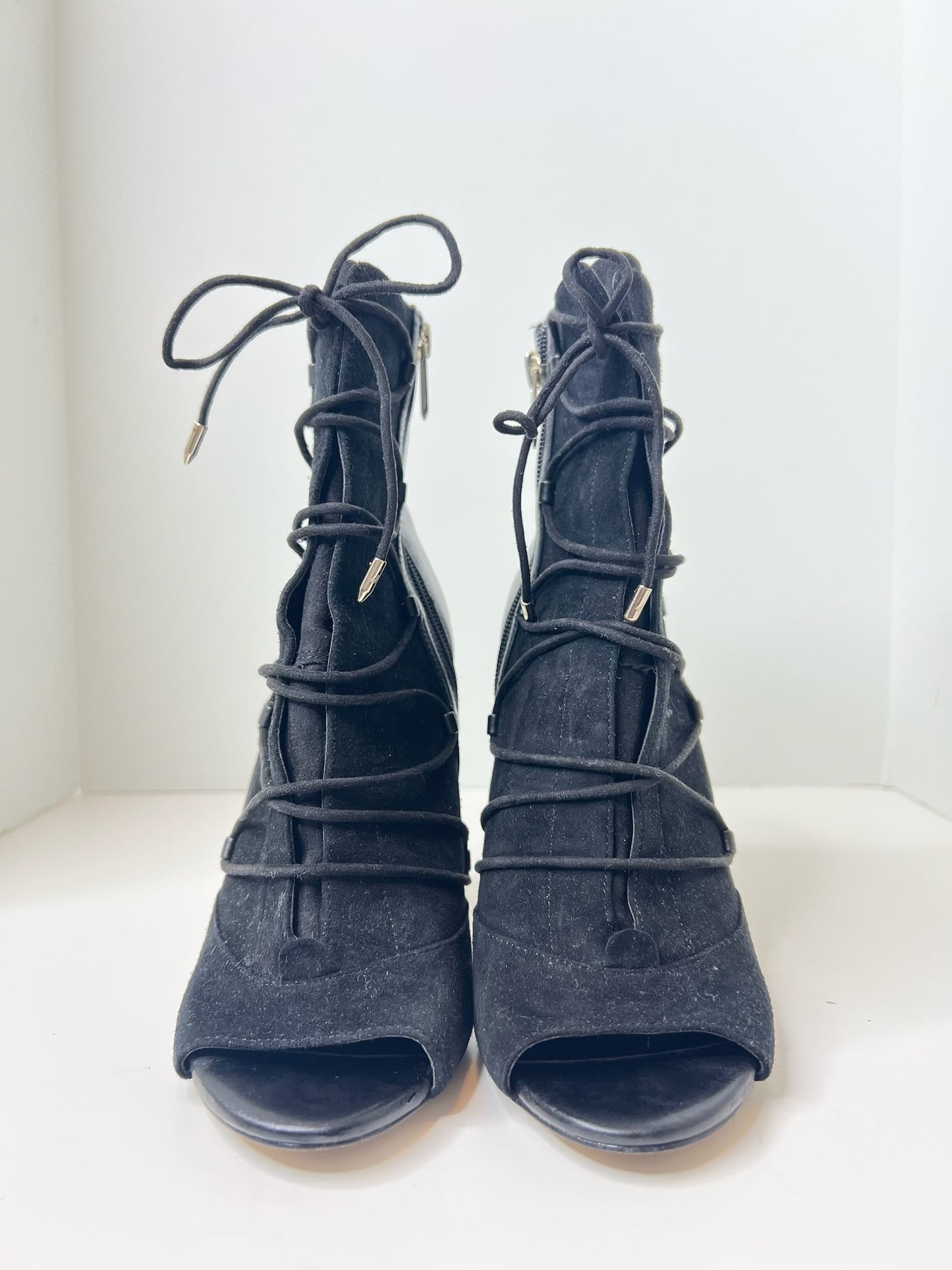 Sam Edelman Black Peep-Toe Booties, Size 8.5