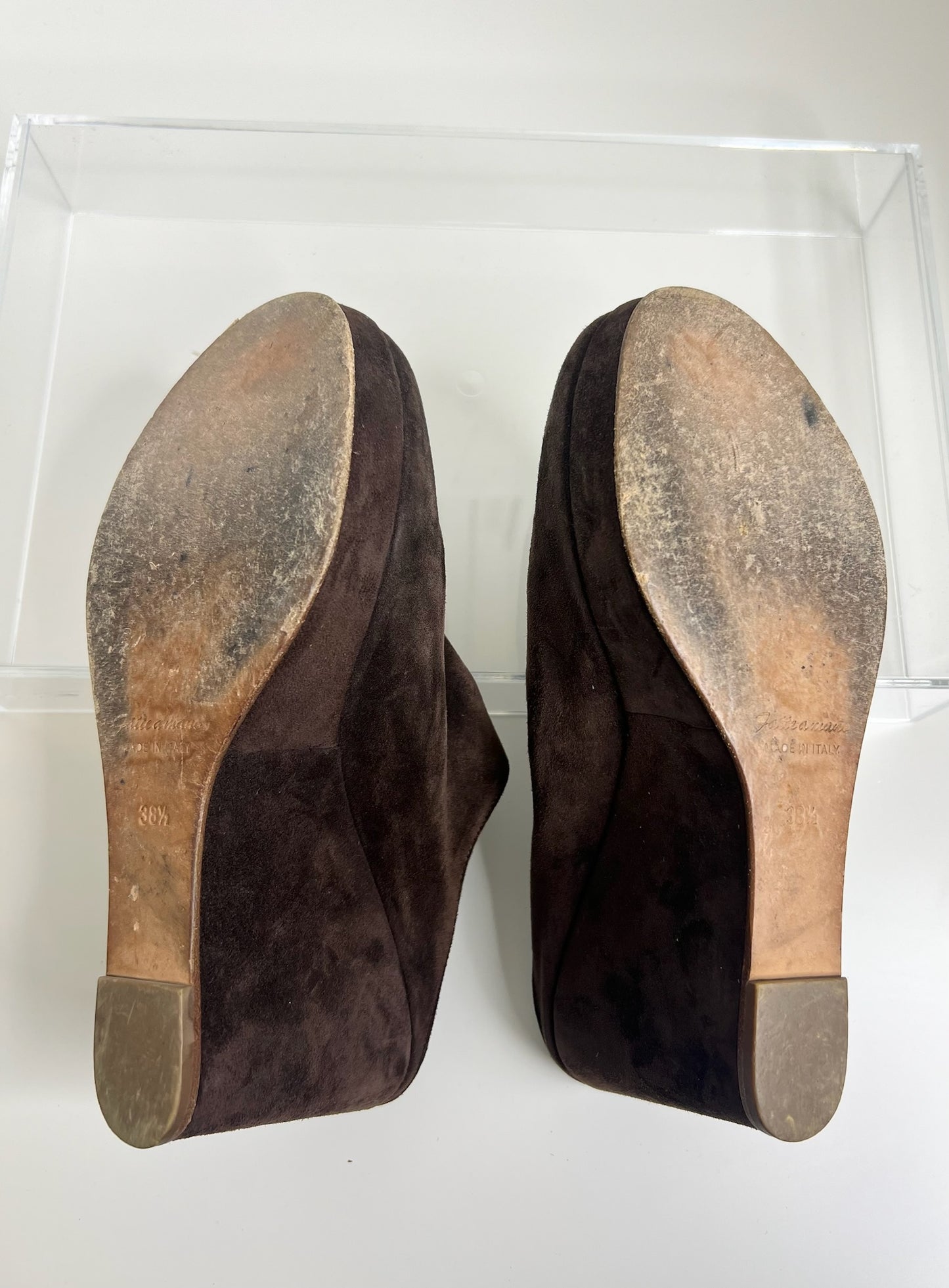 Henry Cuir Suede Wedge Mule, Size 38.5