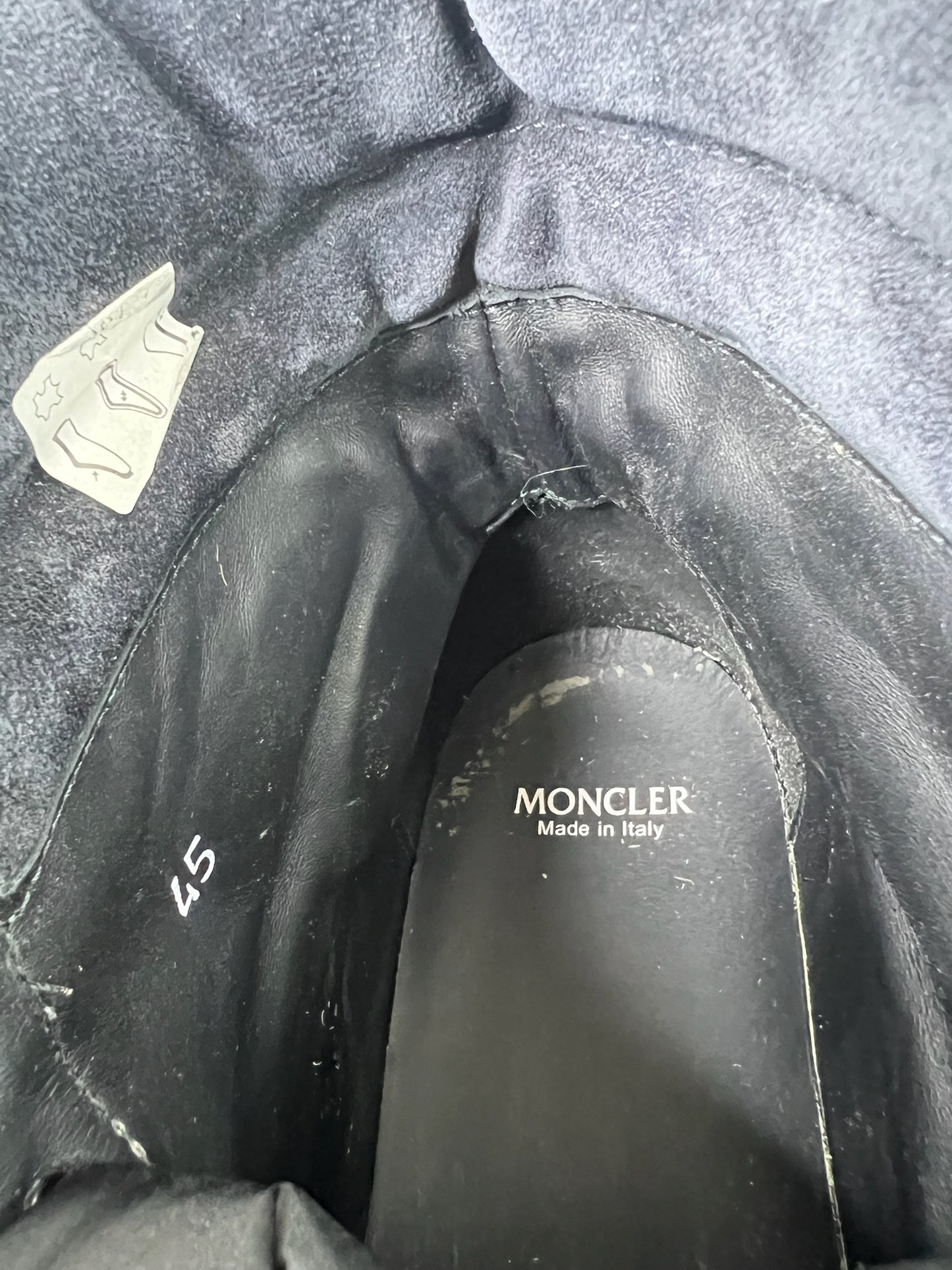 Moncler Navy Suede Combat Boots, Size 45
