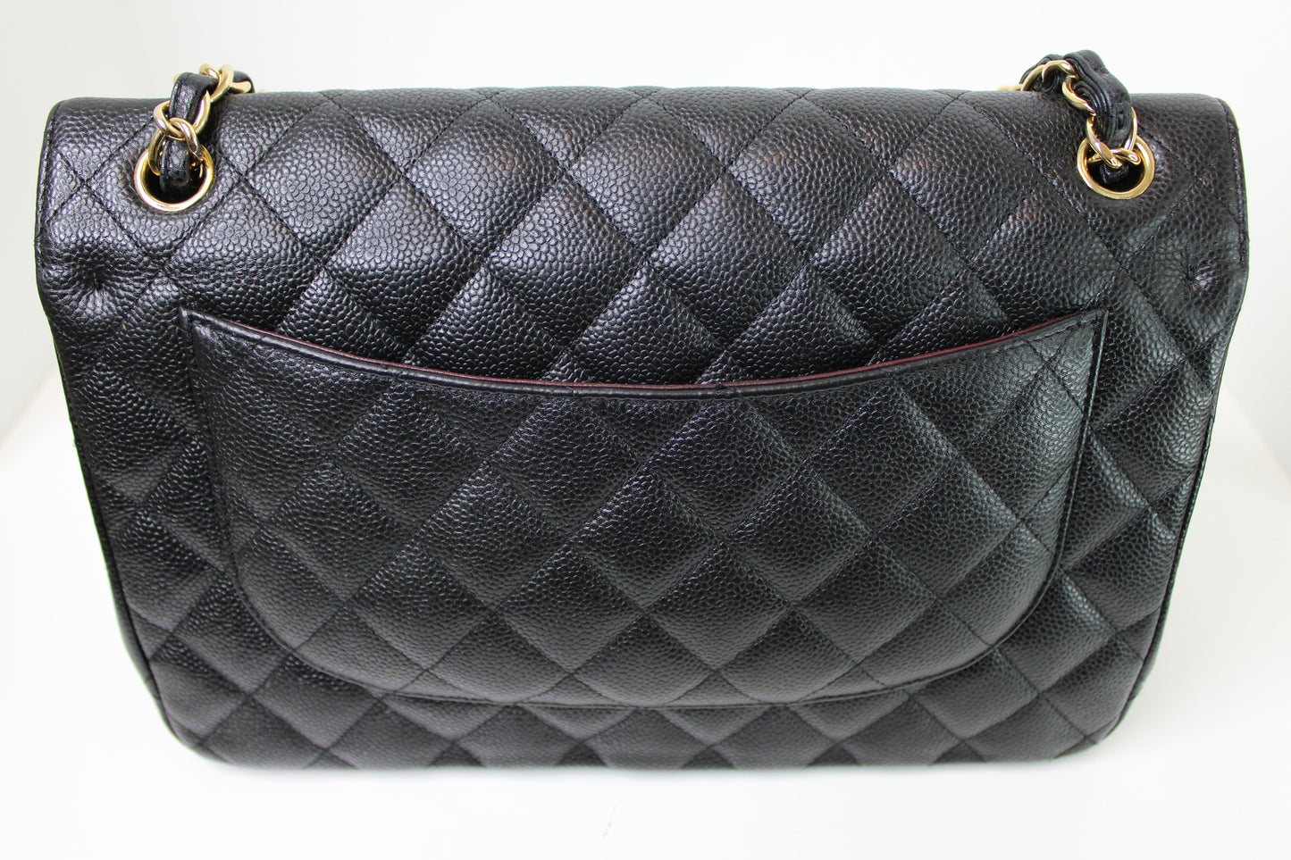 Chanel Black Caviar Quilted Jumbo Double Flap