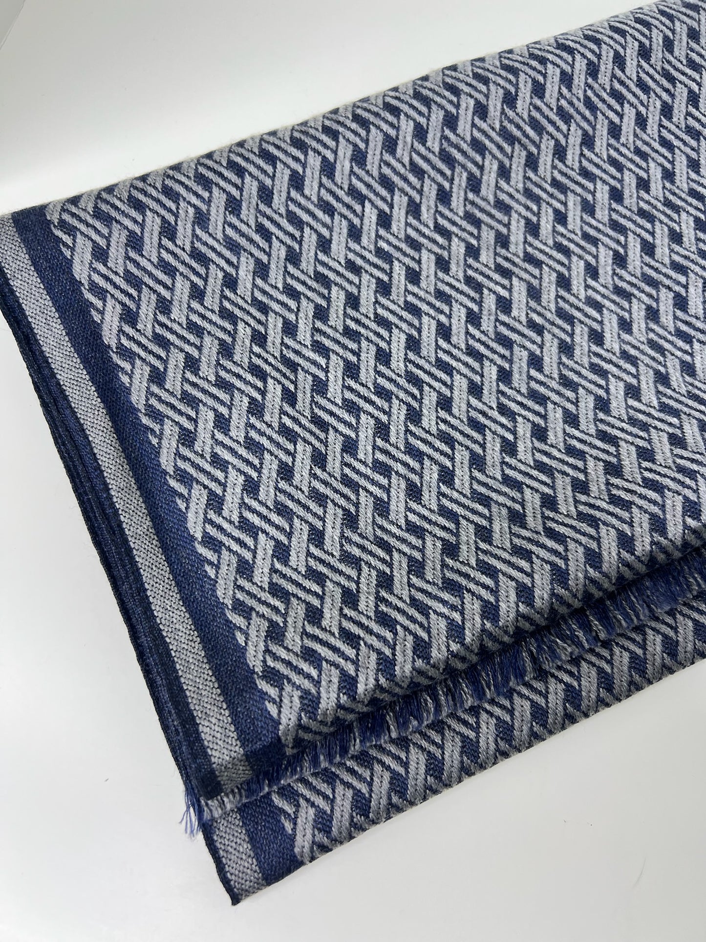 Ike Behar Blue and Gray Scarf