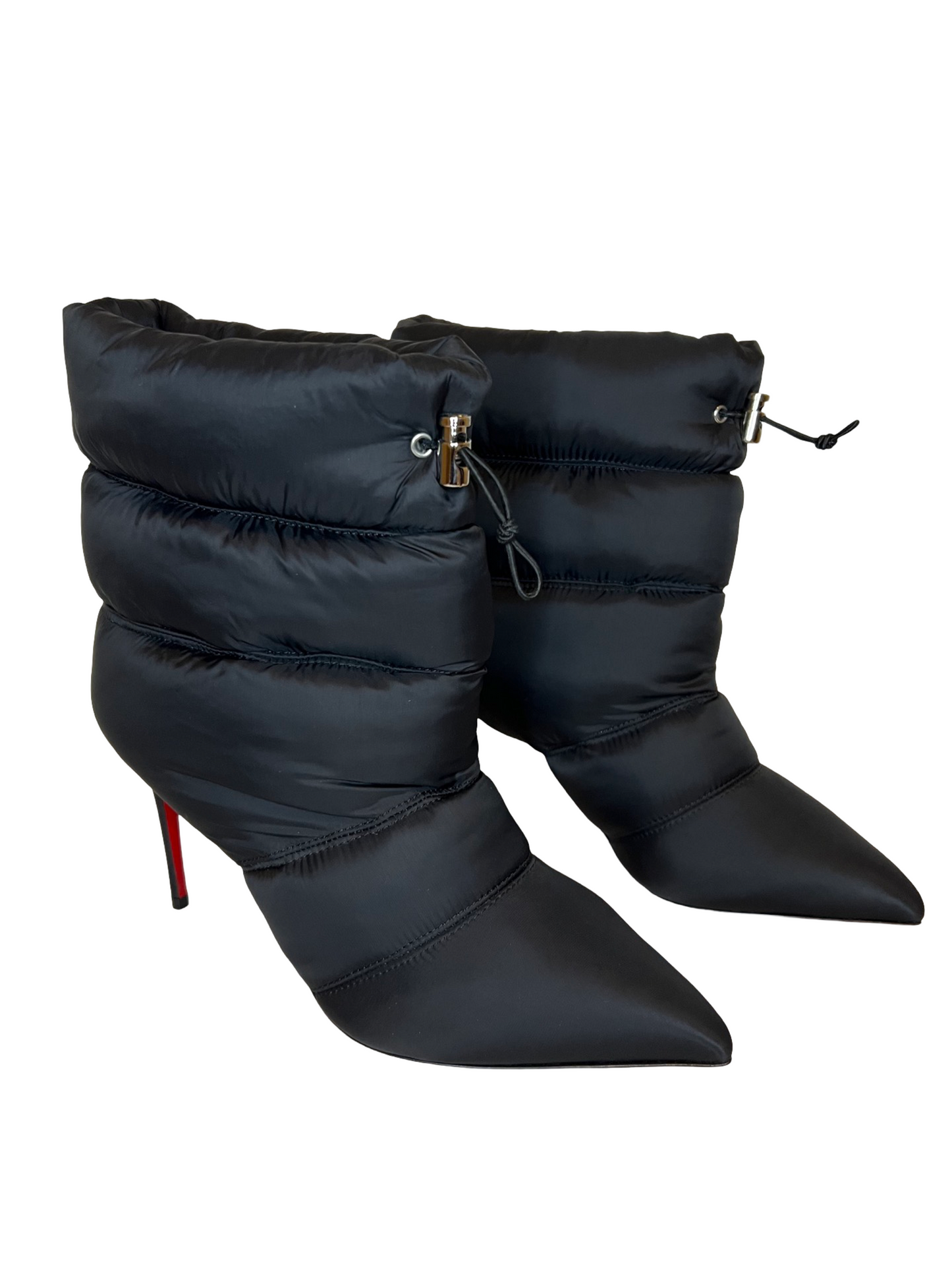 Christian Louboutin Nylon Astro Pointue Padded 85 Ankle Boot, Size 38