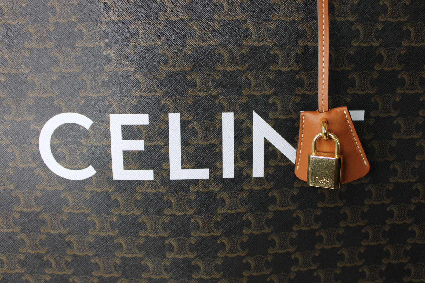 Celine Vertical Cabas Triomphe Large Tote in Tan