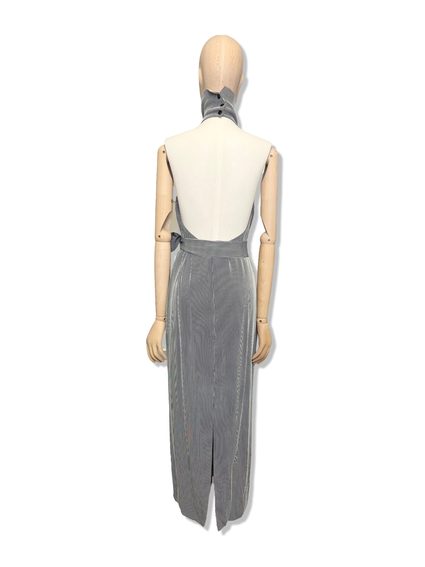 Isaac Mizrahi Black & White Stripe Midi Dress, Size 6