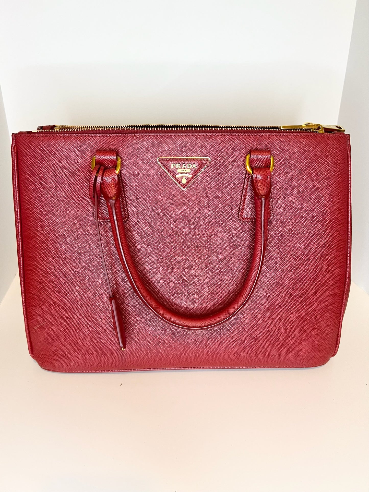 Prada Saffiano Lux Leather Galleria Double Zip Large