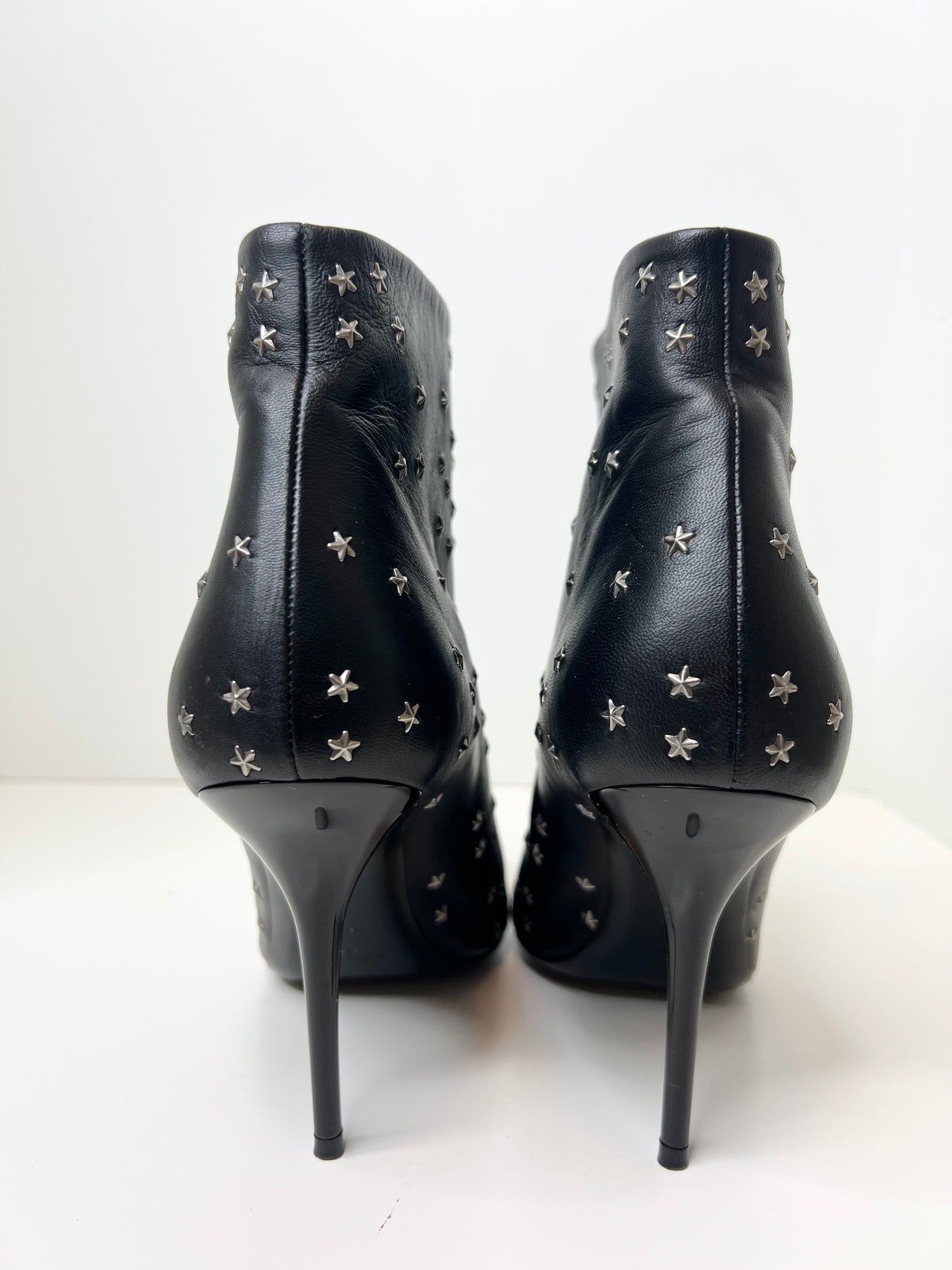 Saint Laurent Pierre Star-Embellished 95 Leather Boots, Size 40