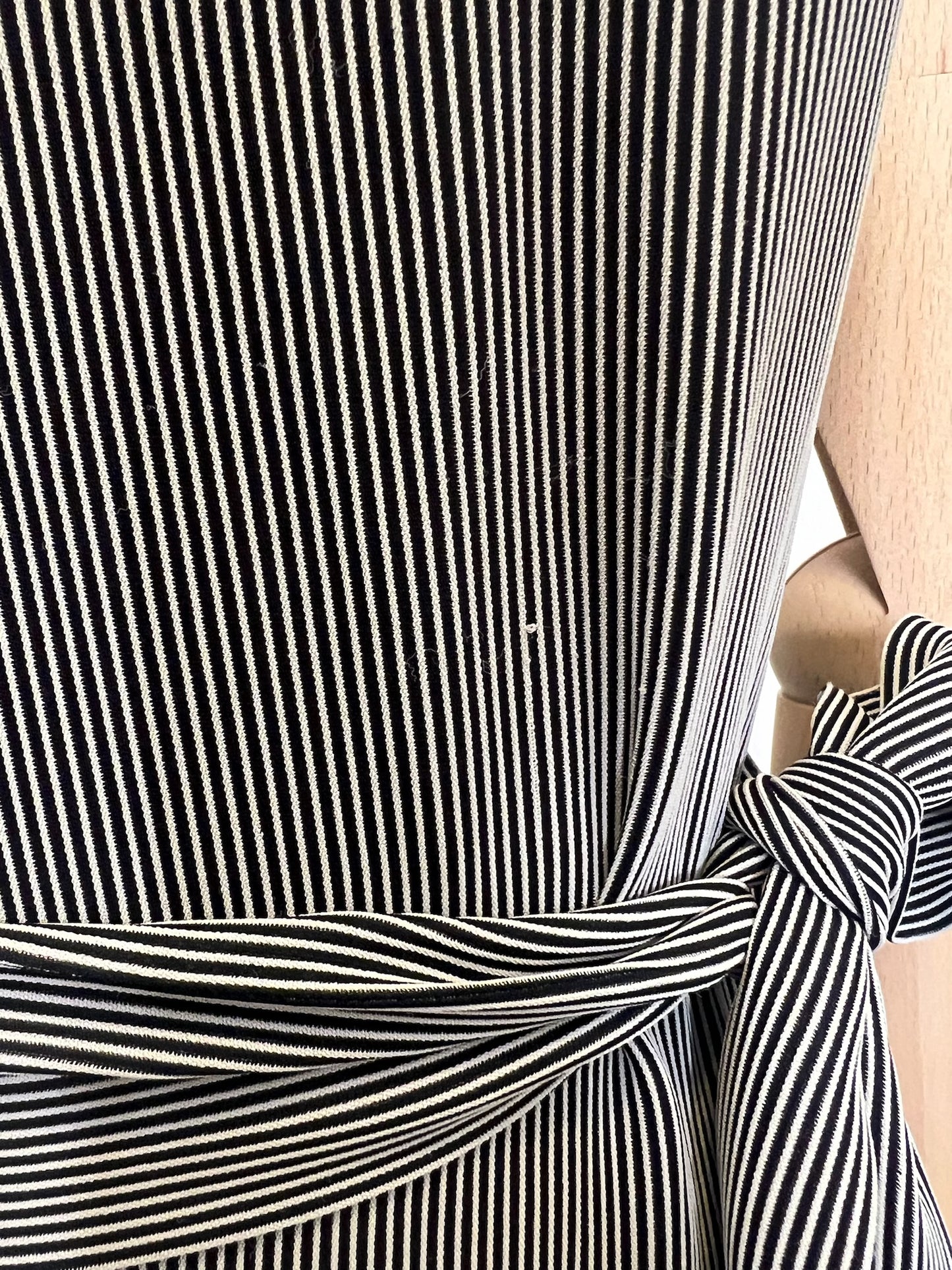 Isaac Mizrahi Black & White Stripe Midi Dress, Size 6