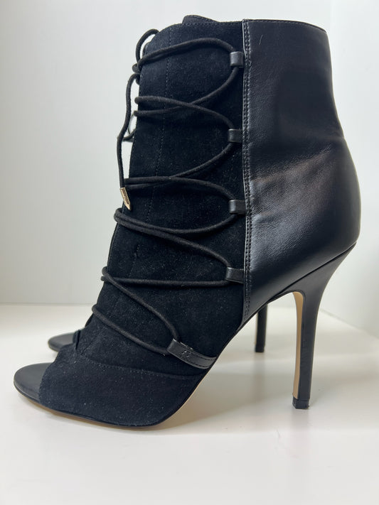Sam Edelman Black Peep-Toe Booties, Size 8.5