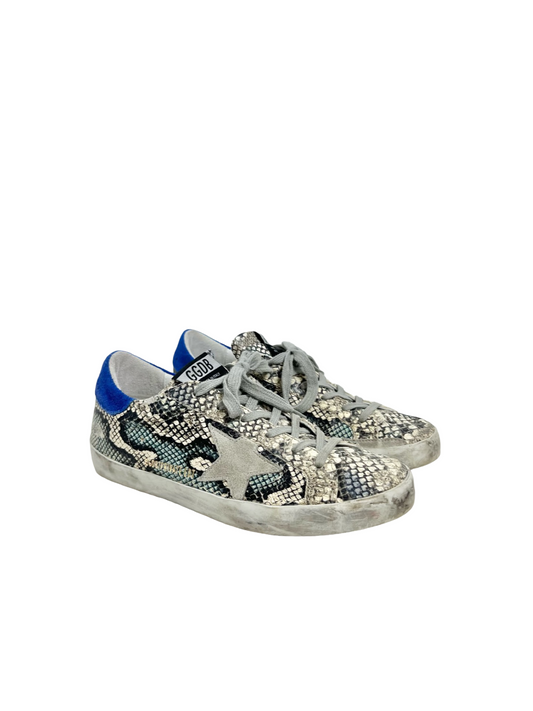 Golden Goose Superstar Snake Embossed Sneakers, Size 39