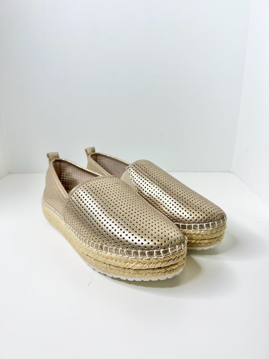 Steve Madden Choppur Gold Espadrilles, Size 7