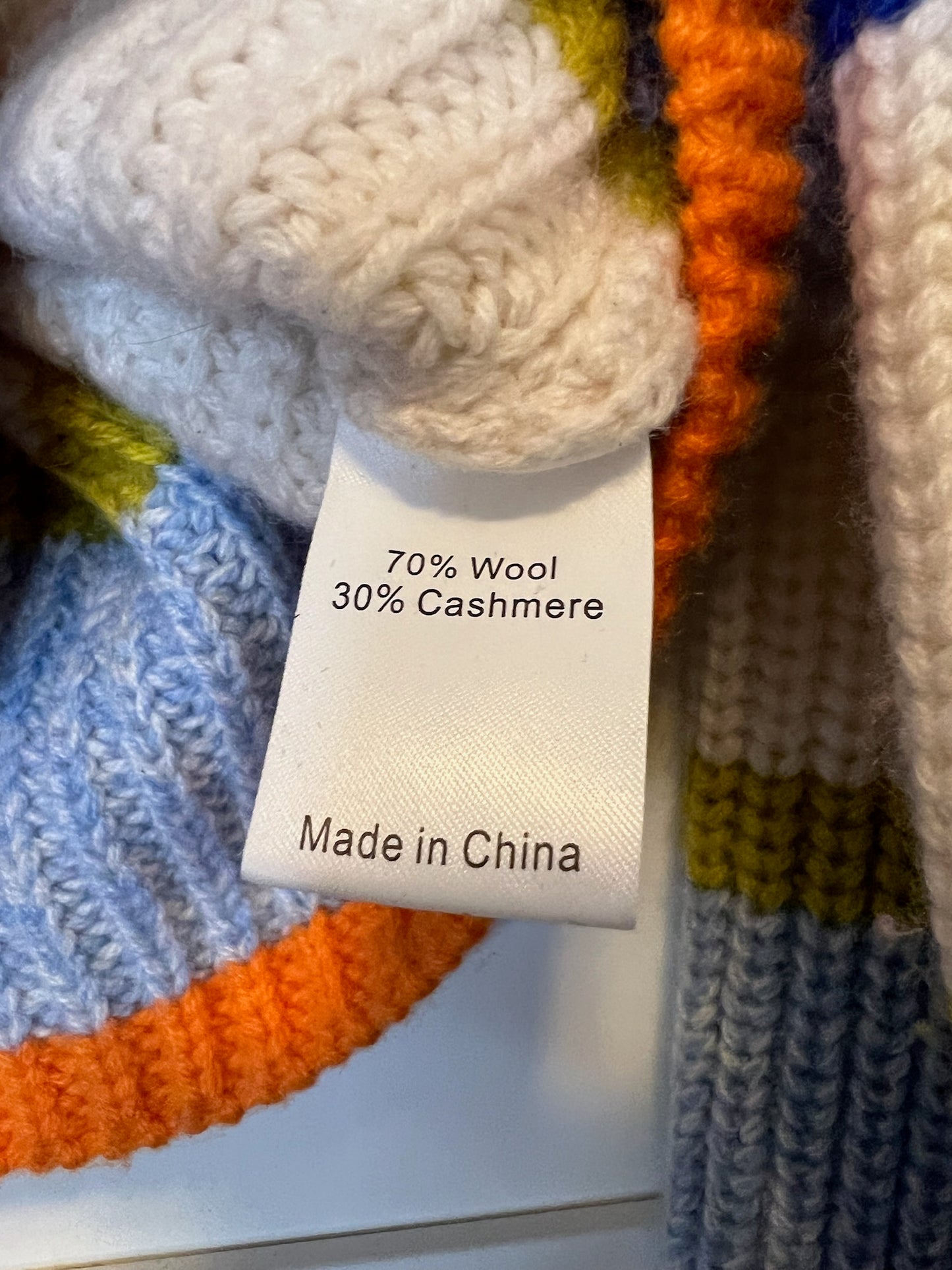 La Ligne Colorful Stripe Crewneck Sweater, Size L