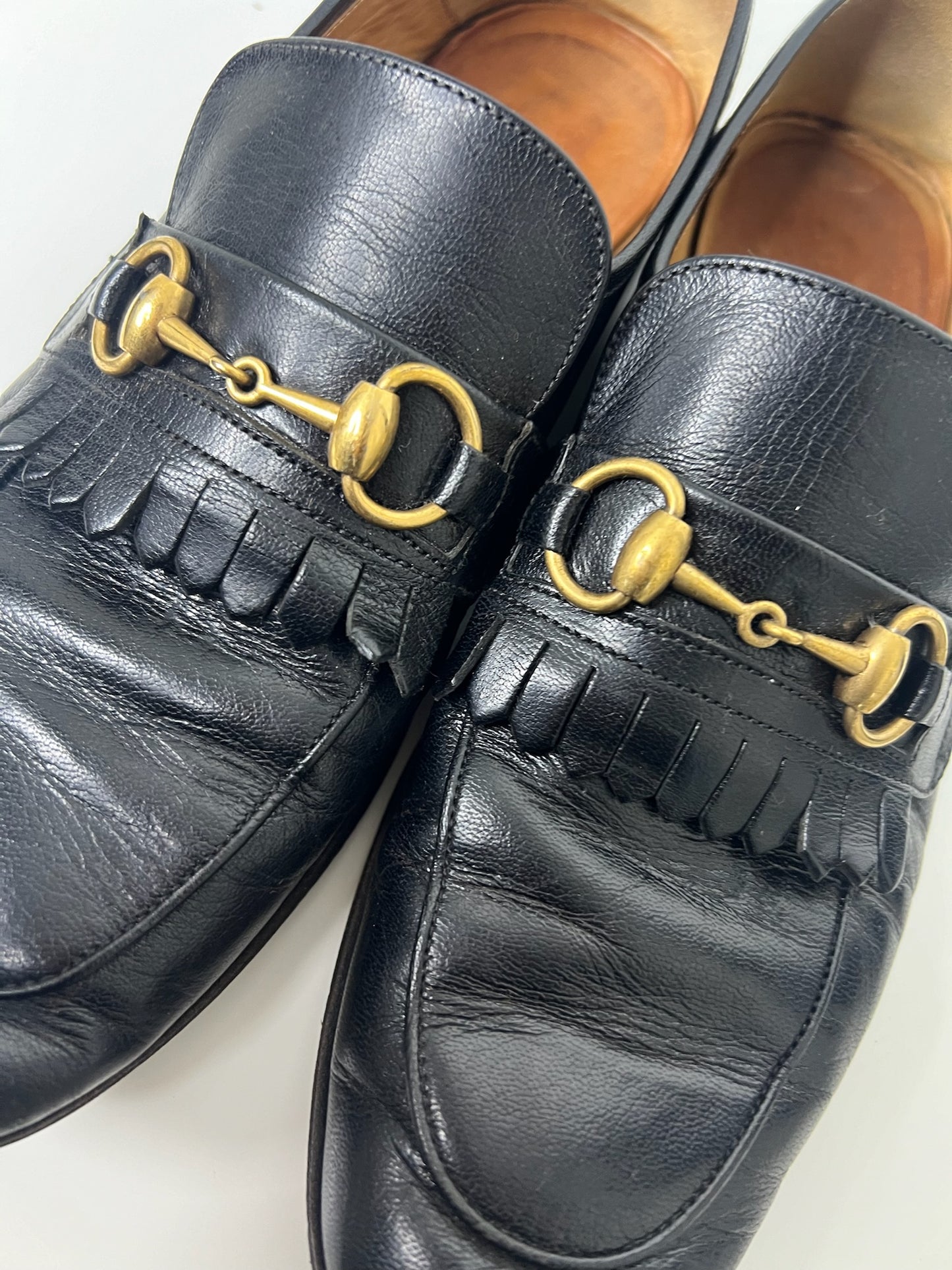 Gucci Horsebit Accent Black Dress Loafers, Size 7