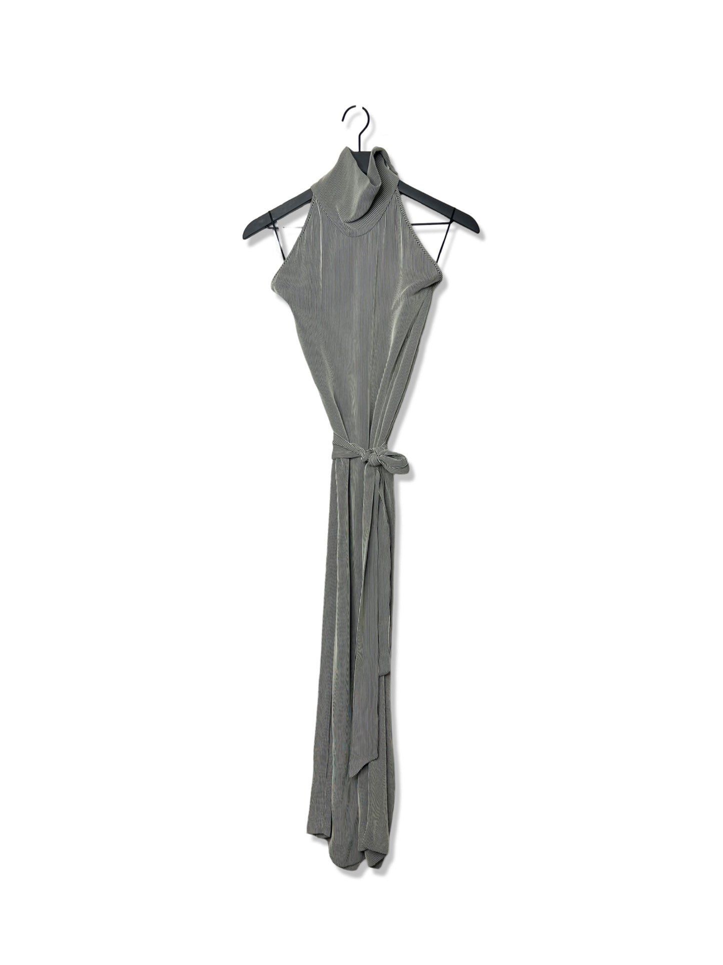 Isaac Mizrahi Black & White Stripe Midi Dress, Size 6