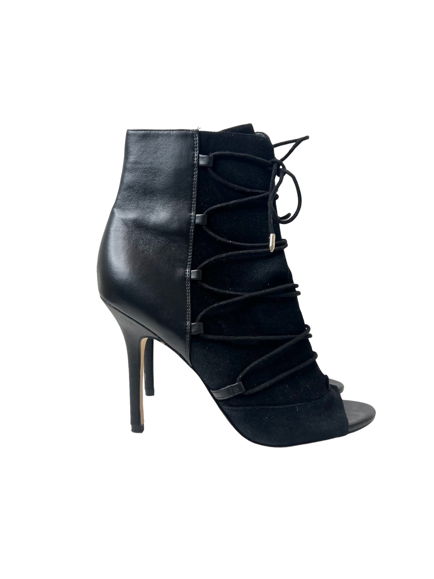 Sam Edelman Black Peep-Toe Booties, Size 8.5