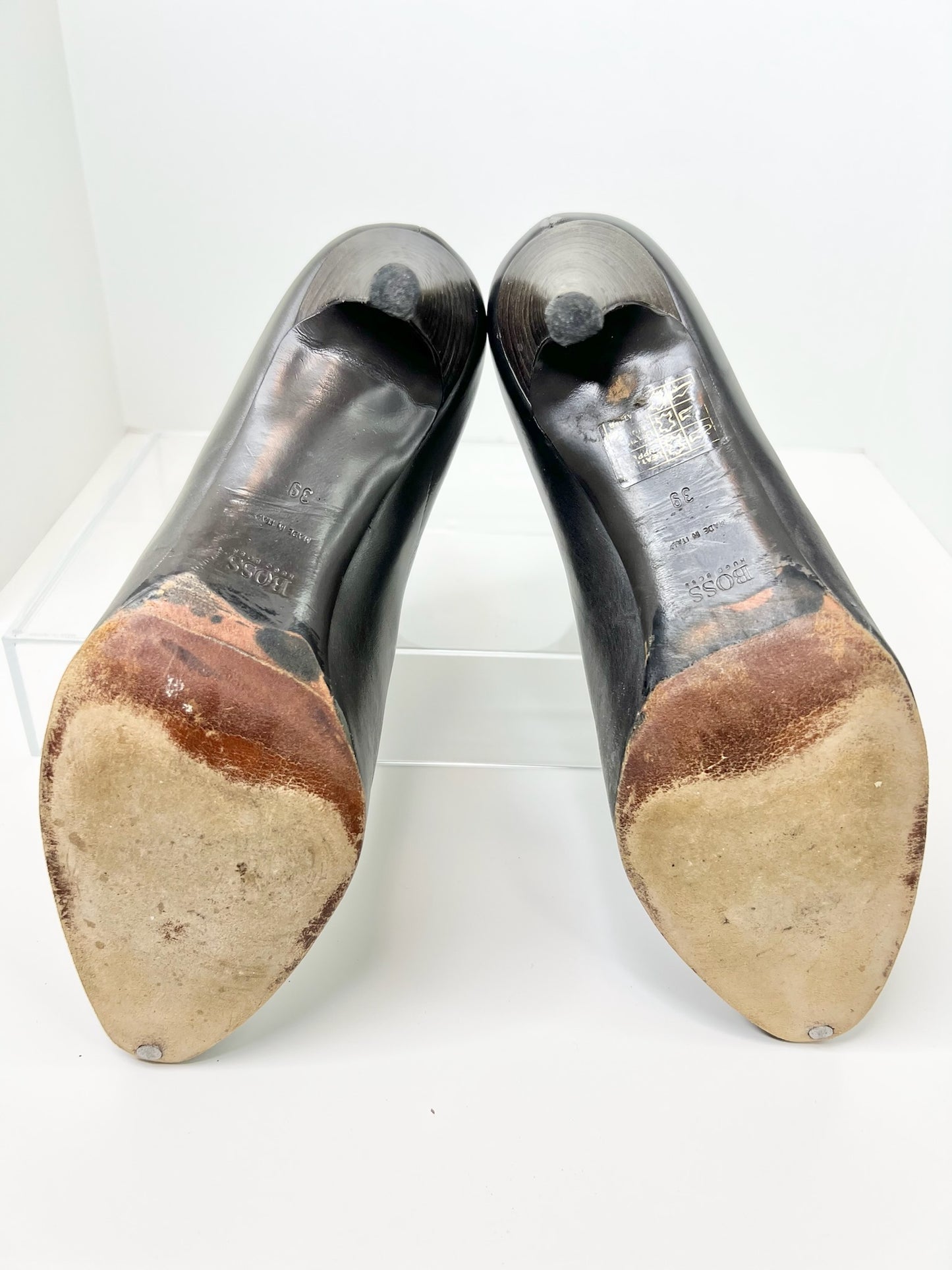 Hugo Boss Women's Brown Leather Boots, Size 39