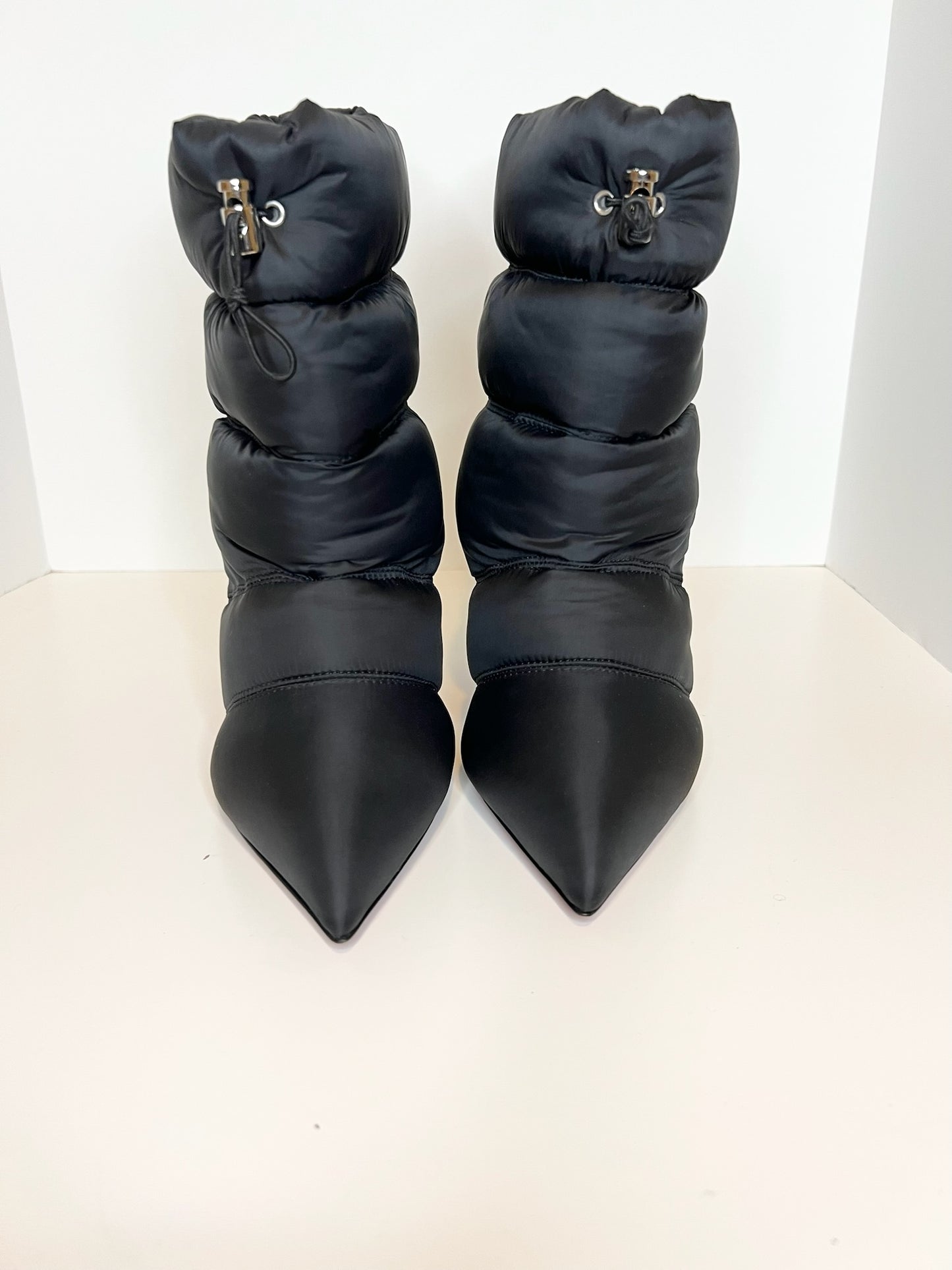 Christian Louboutin Nylon Astro Pointue Padded 85 Ankle Boot, Size 38