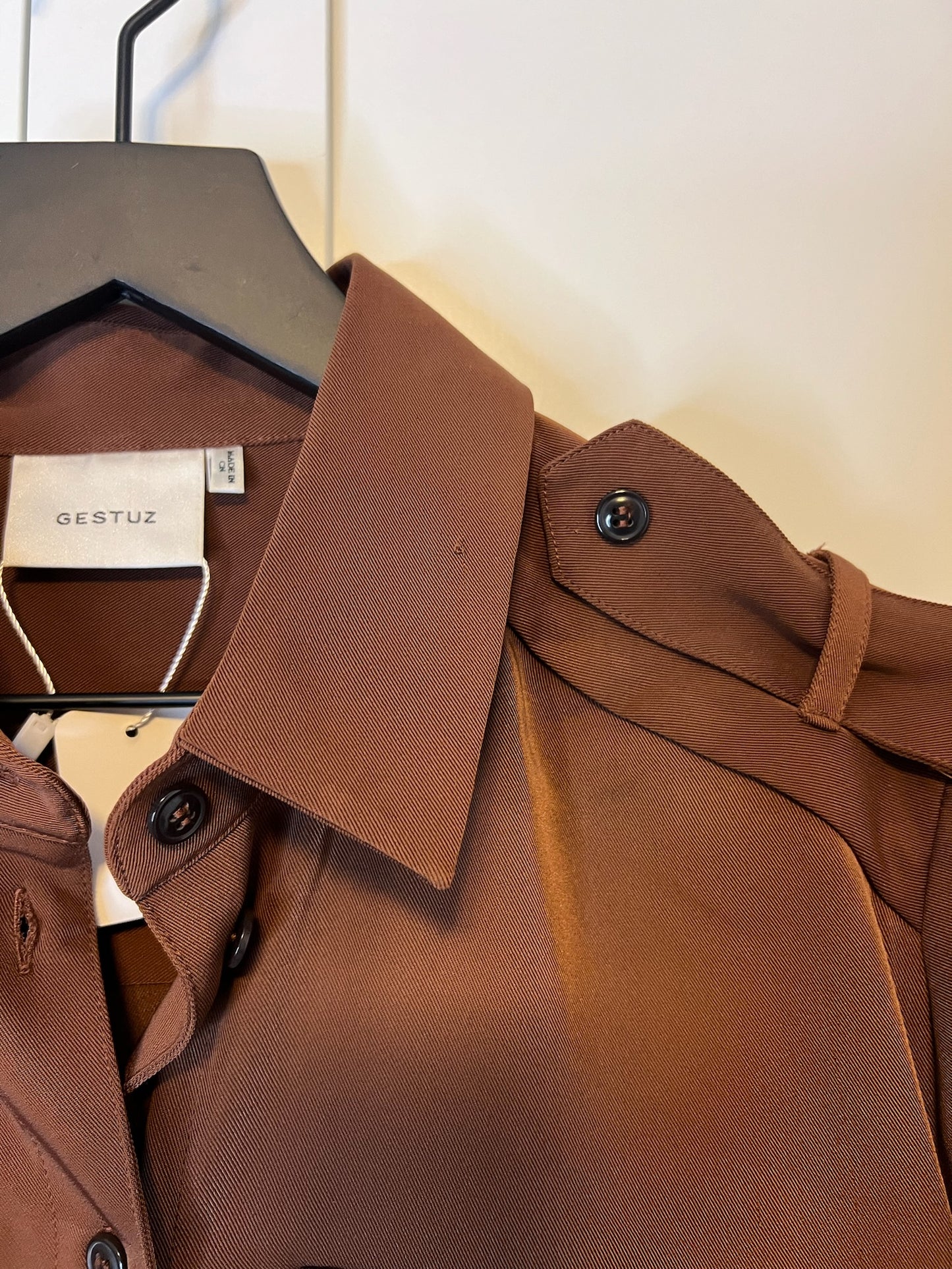 Gestuz Brown Button-Up Shirt, Size 36