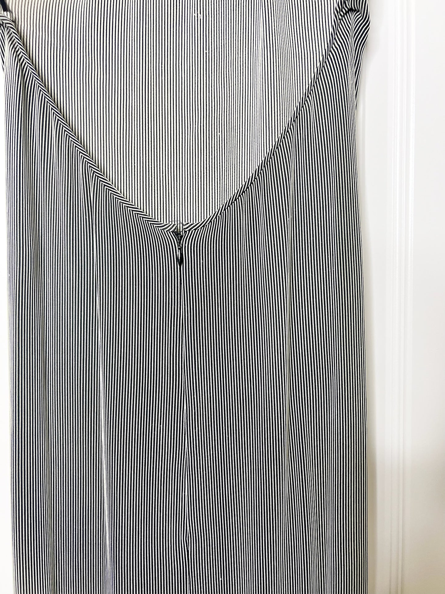Isaac Mizrahi Black & White Stripe Midi Dress, Size 6