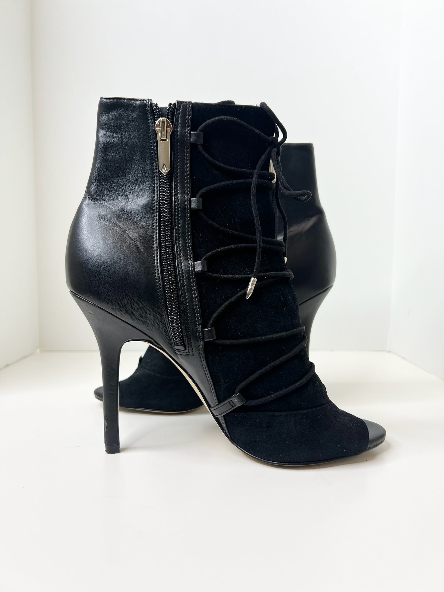Sam Edelman Black Peep-Toe Booties, Size 8.5