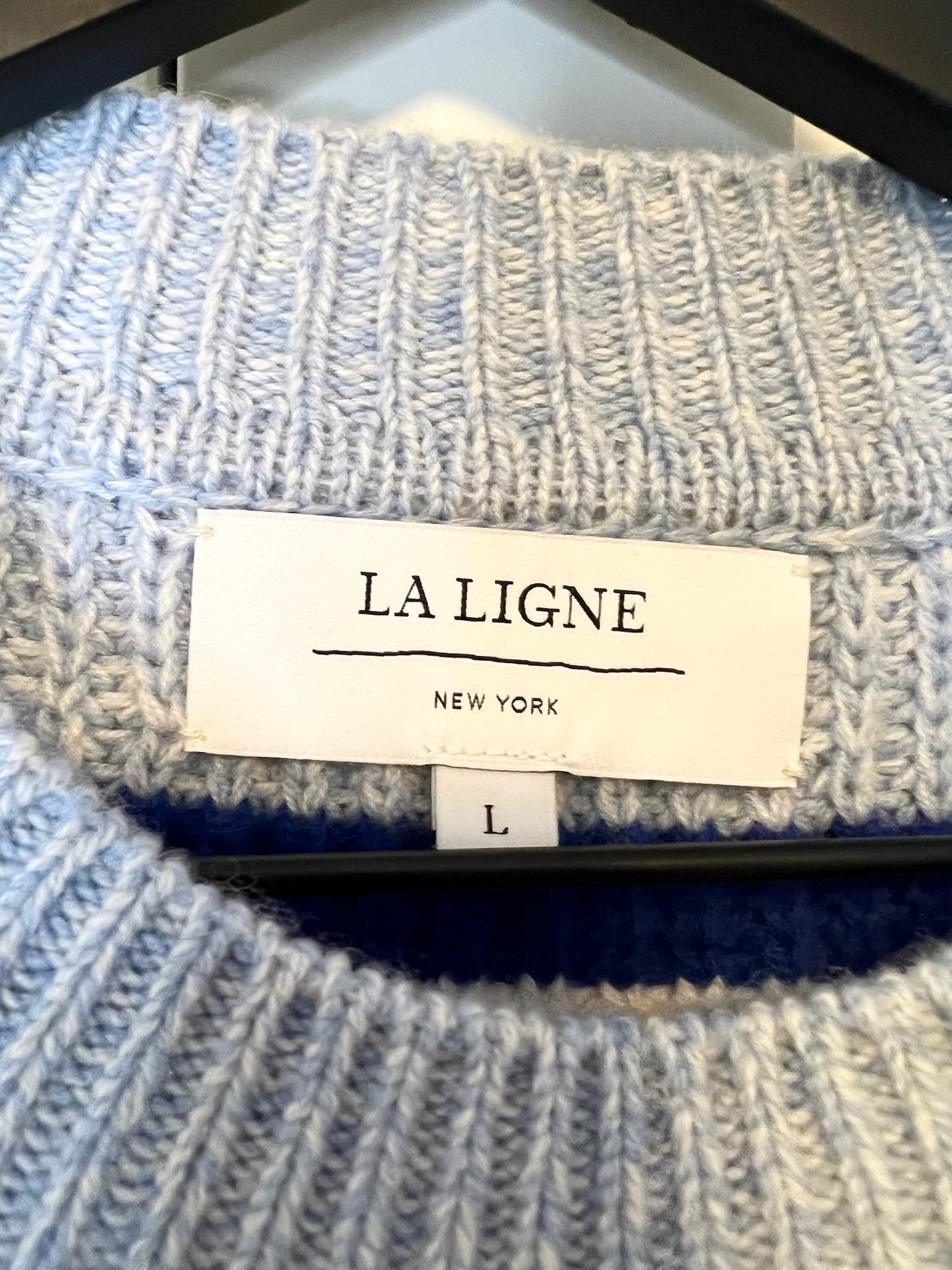 La Ligne Colorful Stripe Crewneck Sweater, Size L