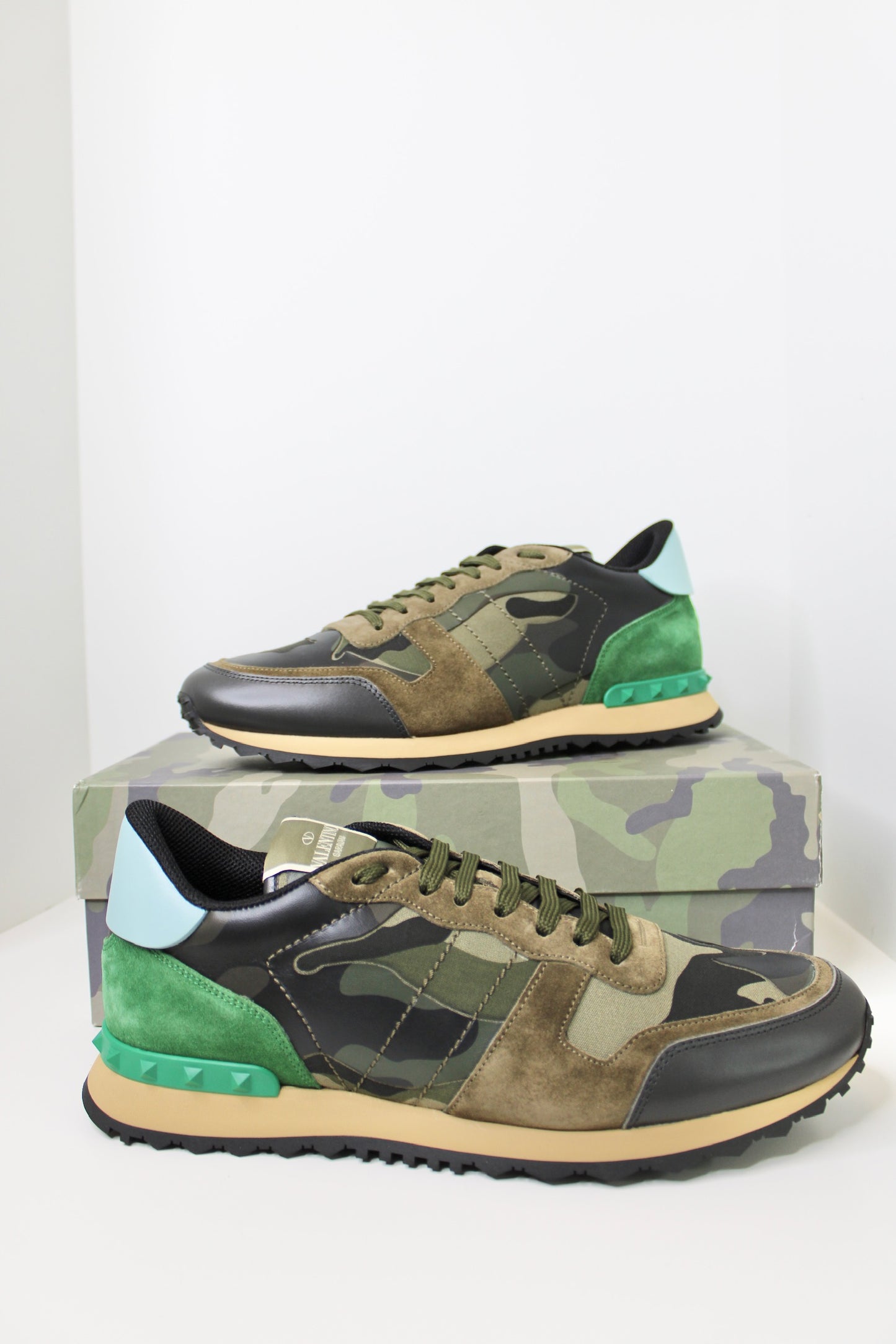 NWT! Valentino Garavani Men's Rockrunner Camouflage Sneaker, Size 45