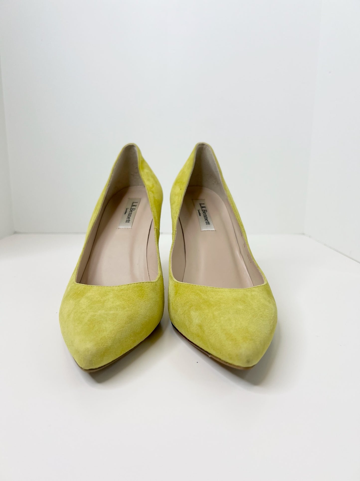 L.K. Bennett Yellow Suede Pumps, Size 39