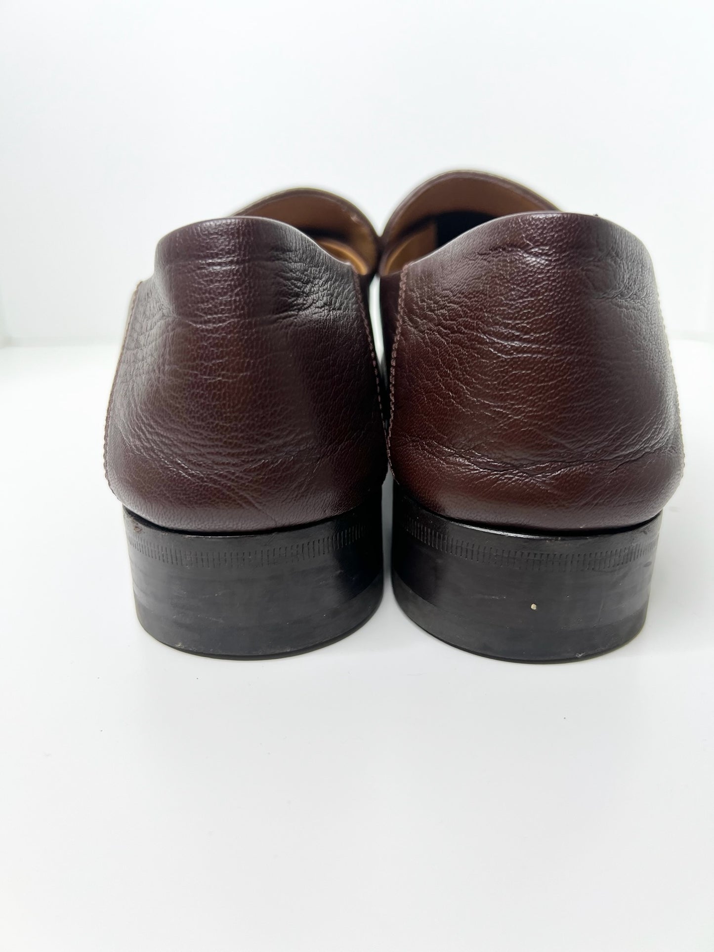 Gucci Brown Goatskin Men's Horsebit Loafers, Size 7