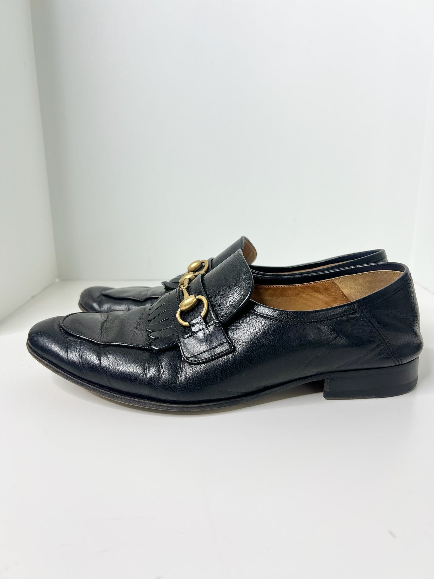 Gucci Horsebit Accent Black Dress Loafers, Size 7