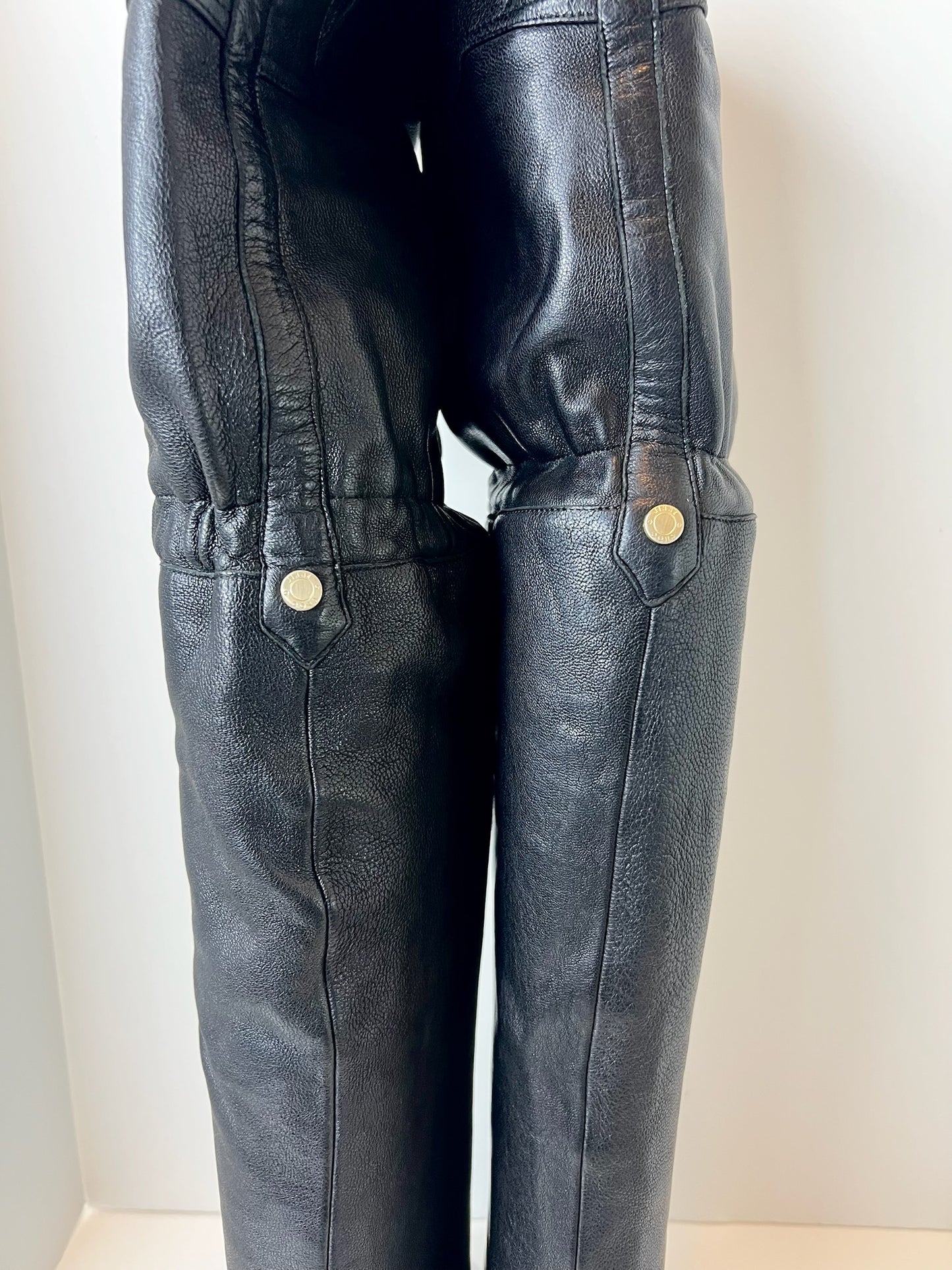 Jimmy Choo Black Leather Over-The-Knee Boots, Size 37