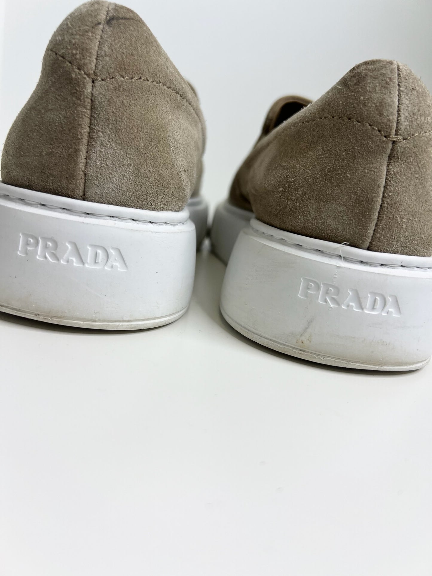 Prada Suede Slip-On Sneakers, Size 38